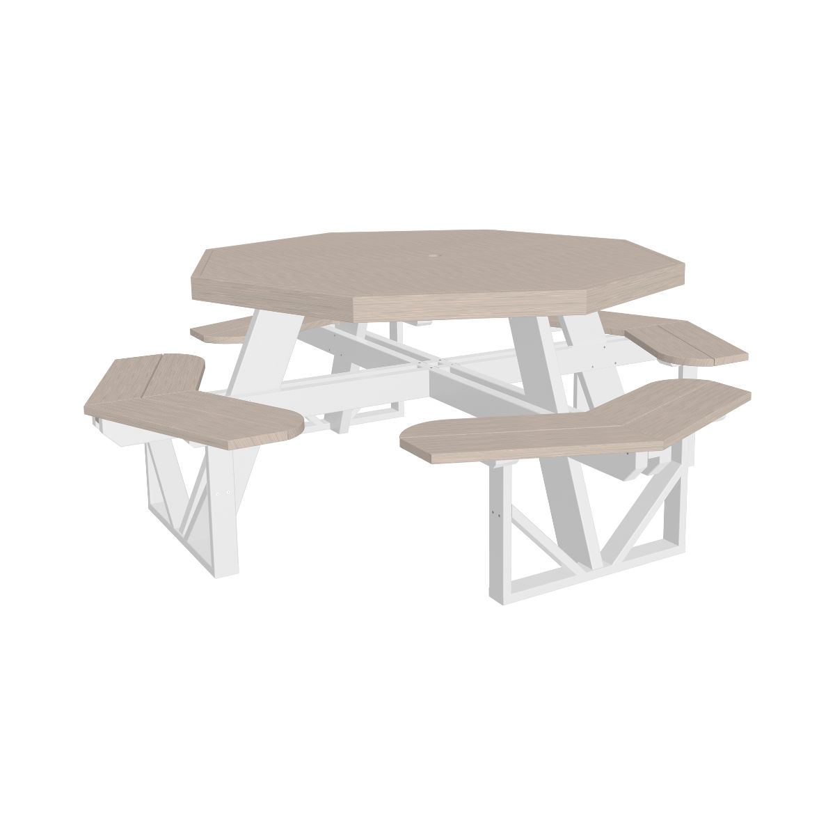Classic Octagonal Picnic Table - 5' Long birch-white