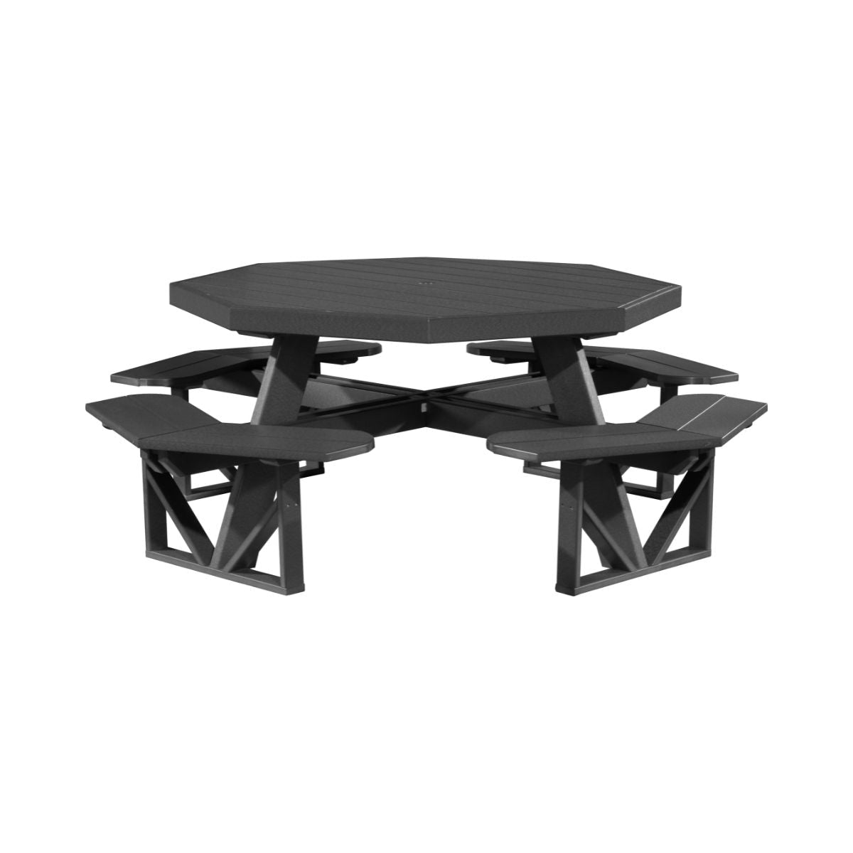 Classic Octagonal Picnic Table - 5' Long black