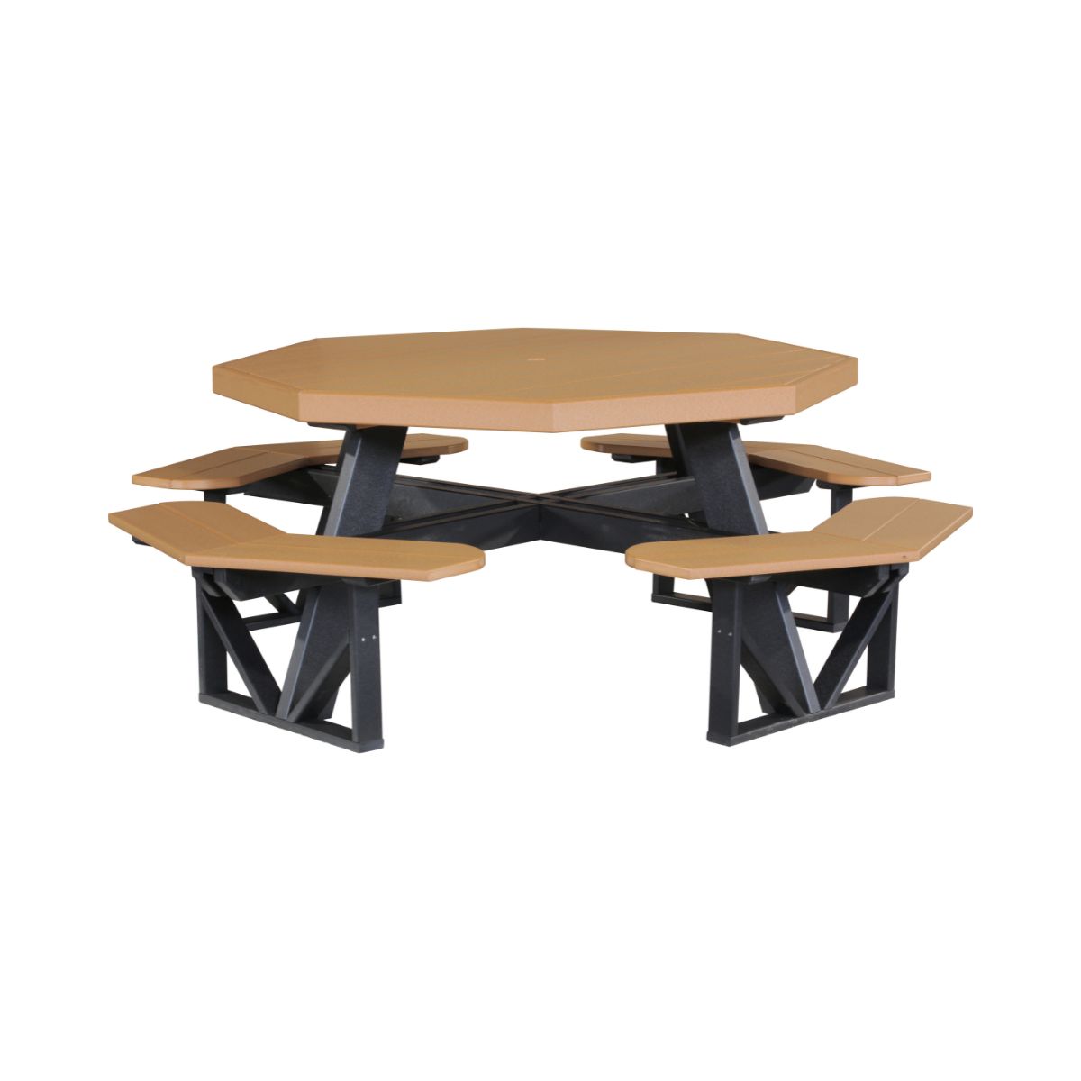 Classic Octagonal Picnic Table - 5' Long cedar-black