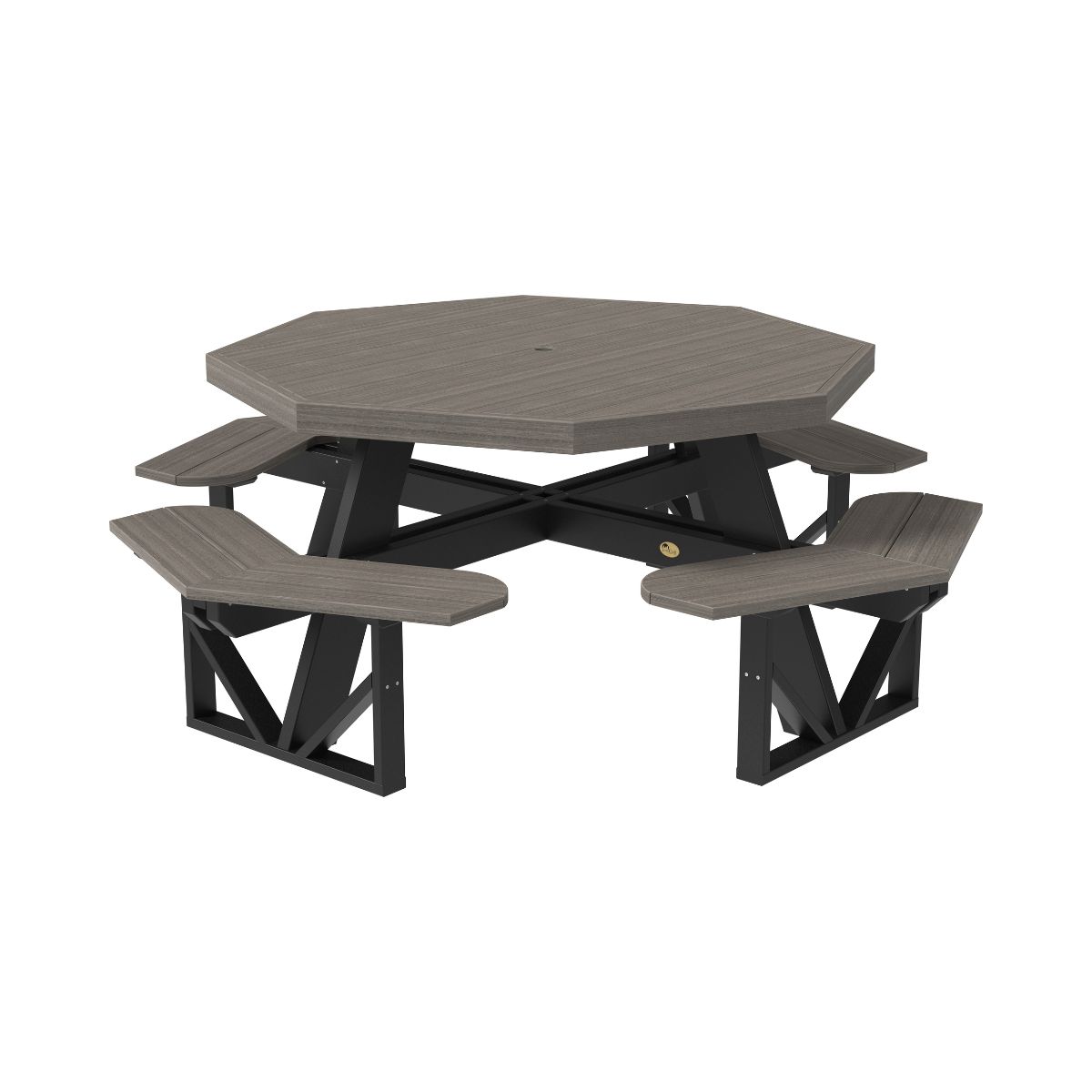 Classic Octagonal Picnic Table - 5' Long coastal-gray-black