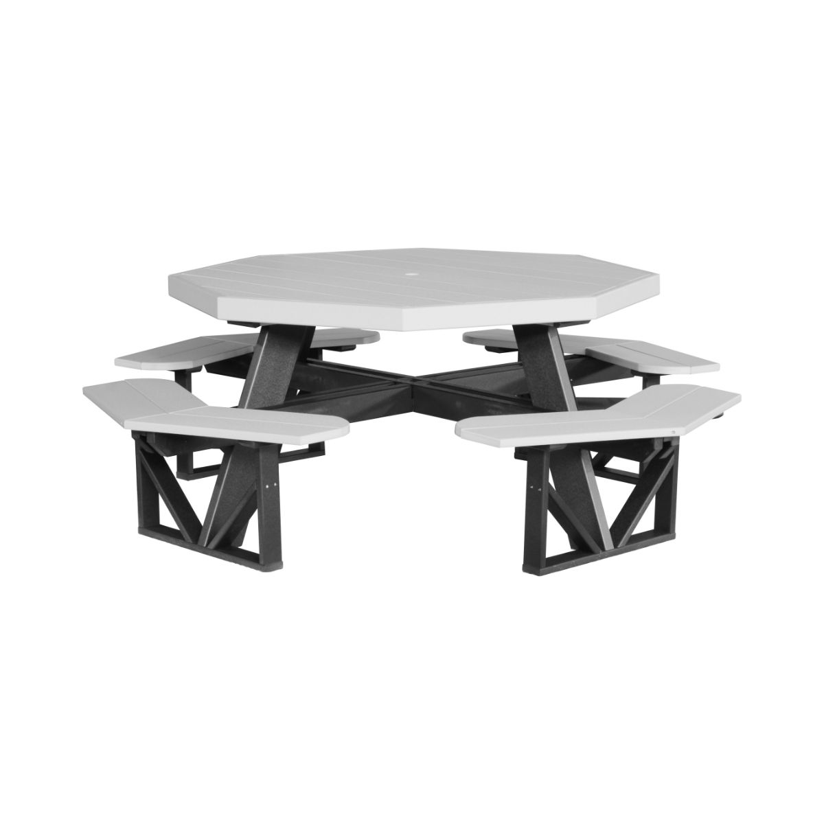 Classic Octagonal Picnic Table - 5' Long dove-gray-black
