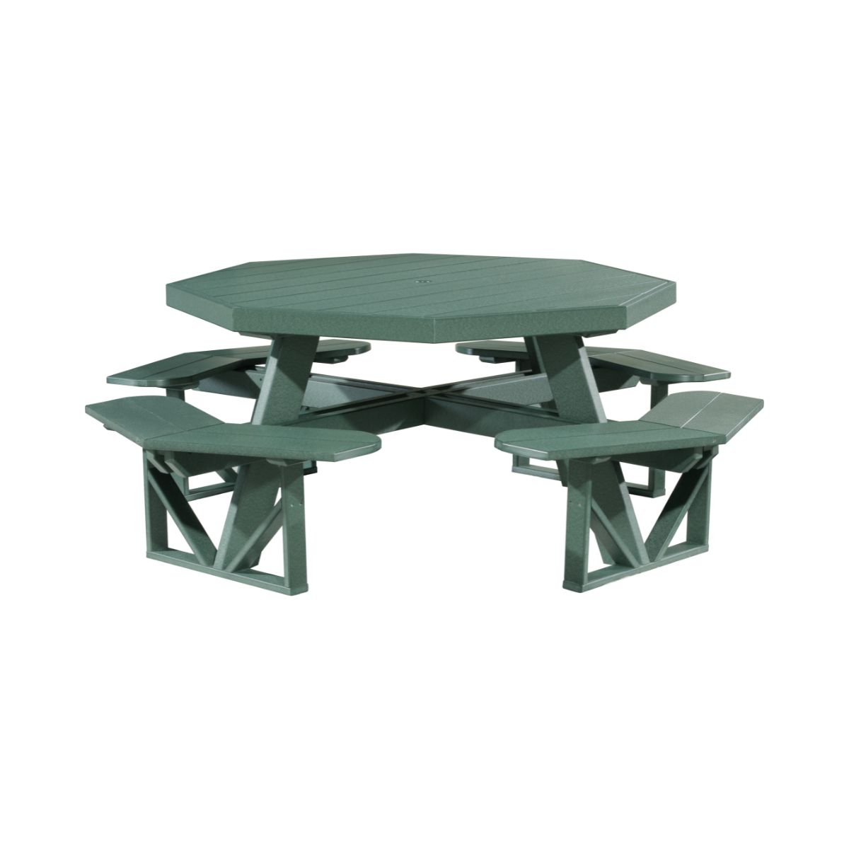 Classic Octagonal Picnic Table - 5' Long forest-green