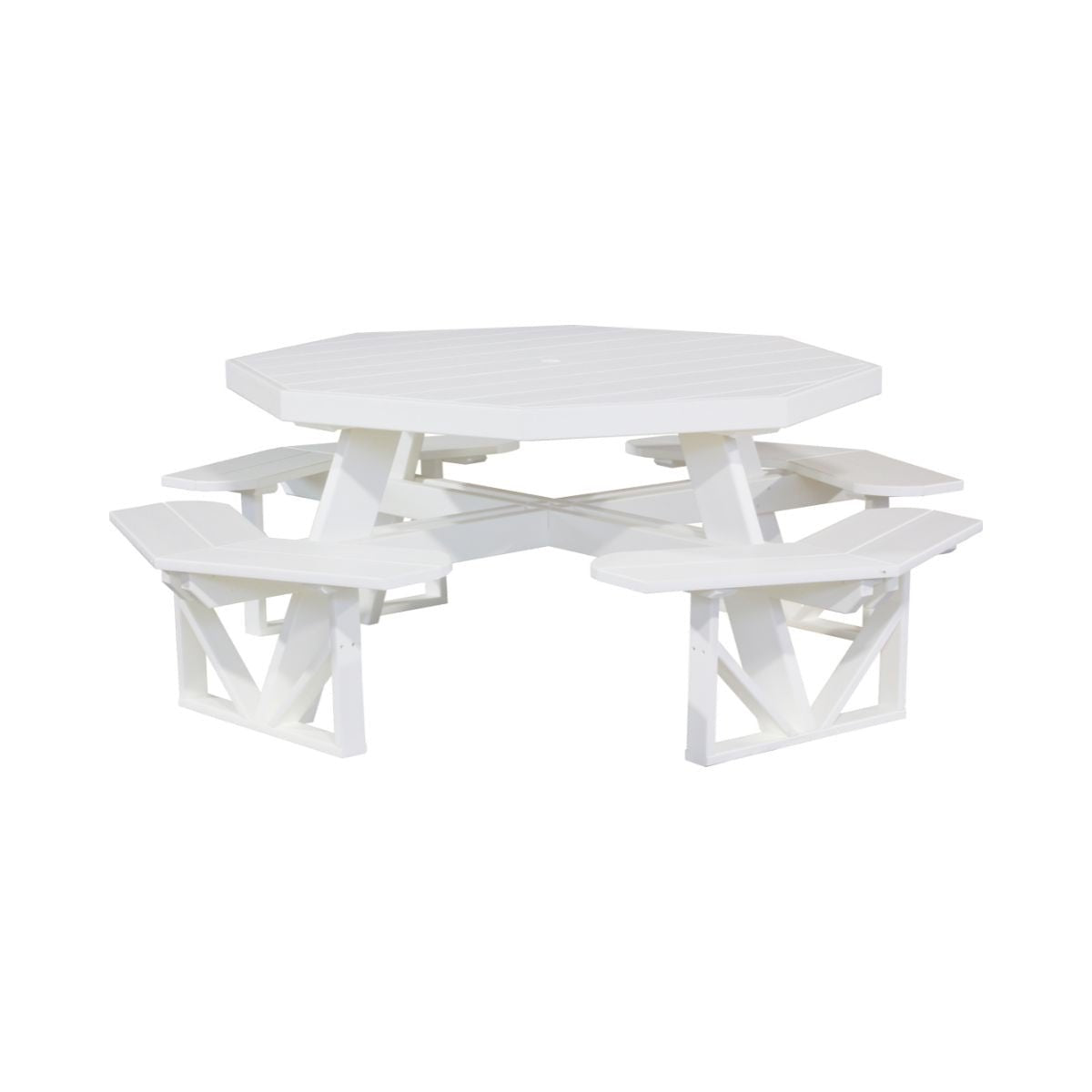 Classic Octagonal Picnic Table - 5' Long white
