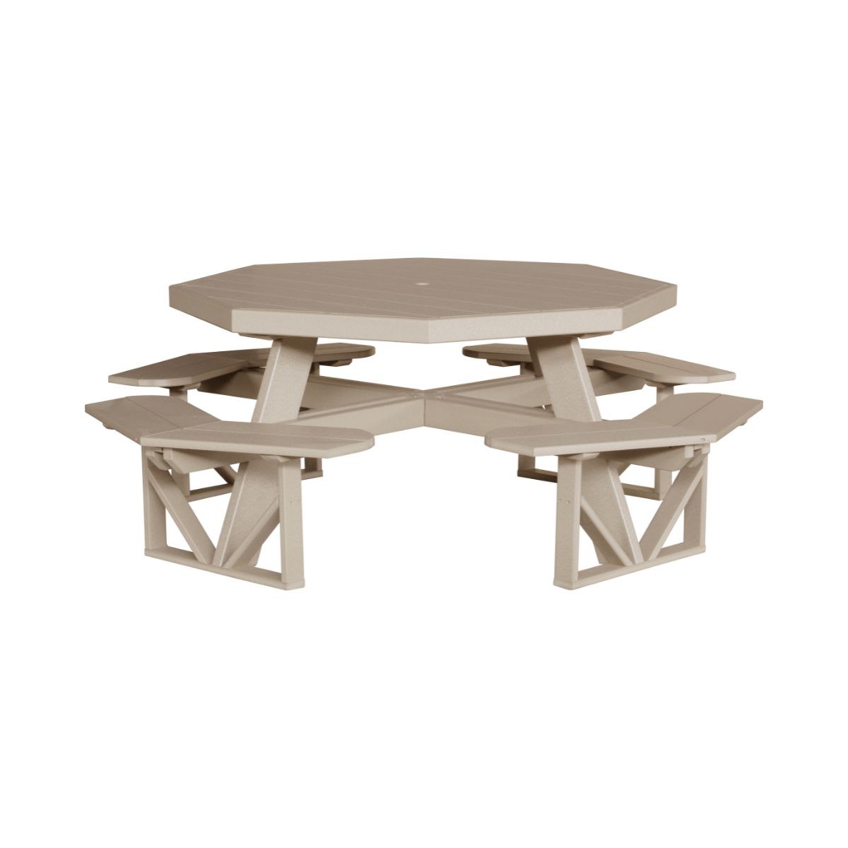 Classic Octagonal Picnic Table - 5' Long weatherwood