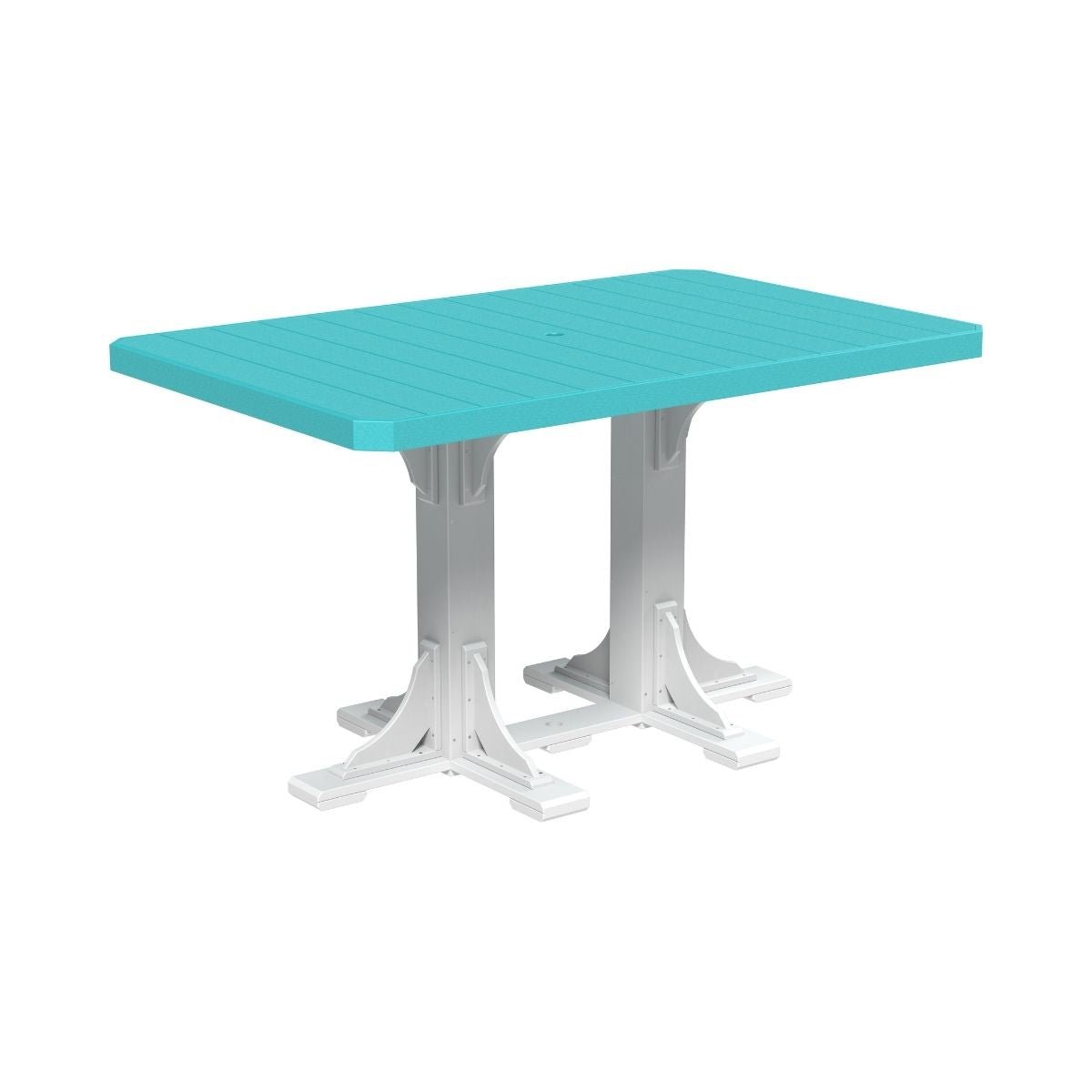 Classic Outdoor Dining Table - 6' Long aruba-blue-white Bar Height (42")