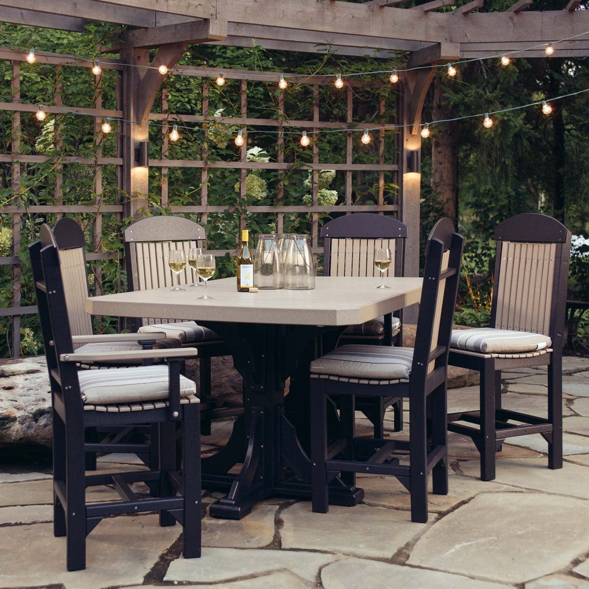 Classic Outdoor Dining Table - 6' Long antique-mahogany Bar Height (42")