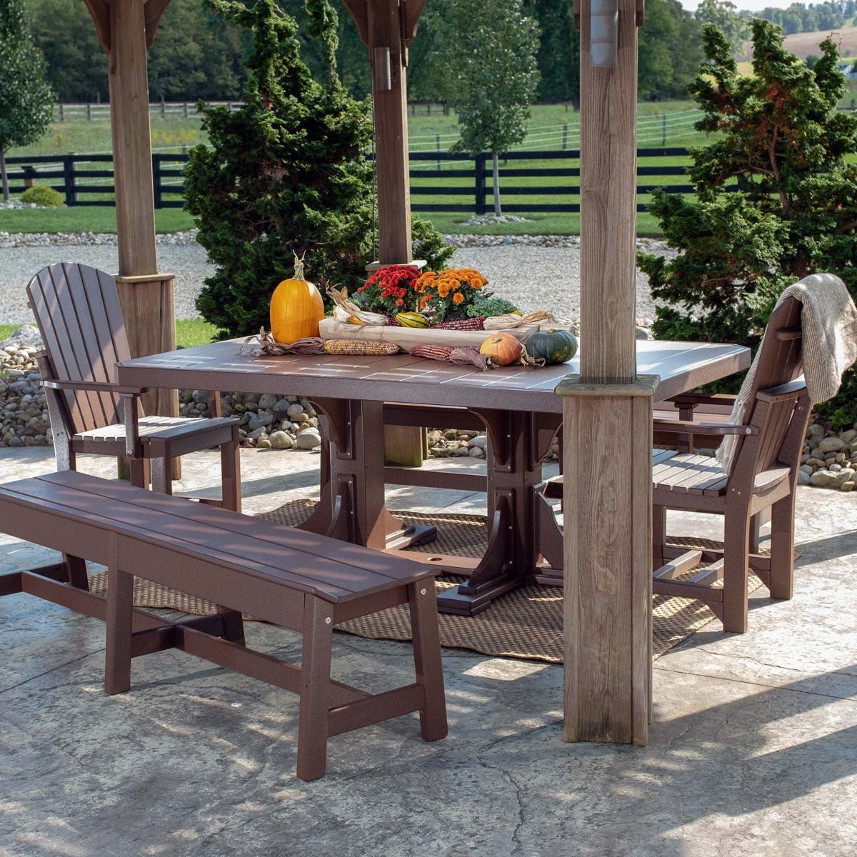 Classic Outdoor Dining Table - 6' Long antique-mahogany Bar Height (42")