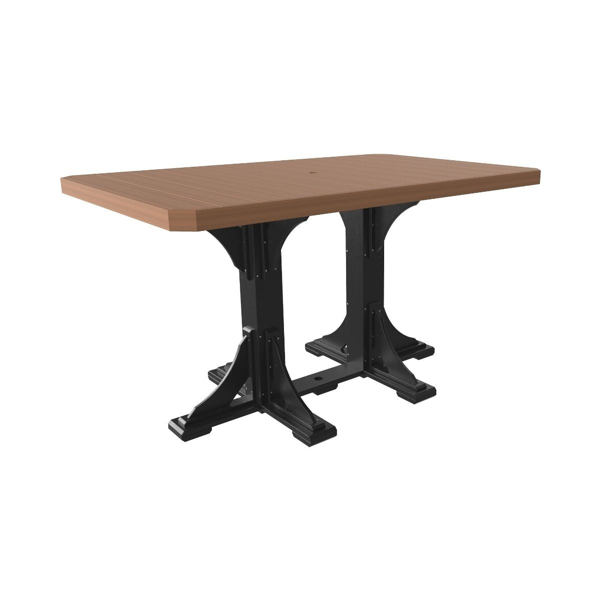 Classic Outdoor Dining Table - 6' Long antique-mahogany-black Bar Height (42")