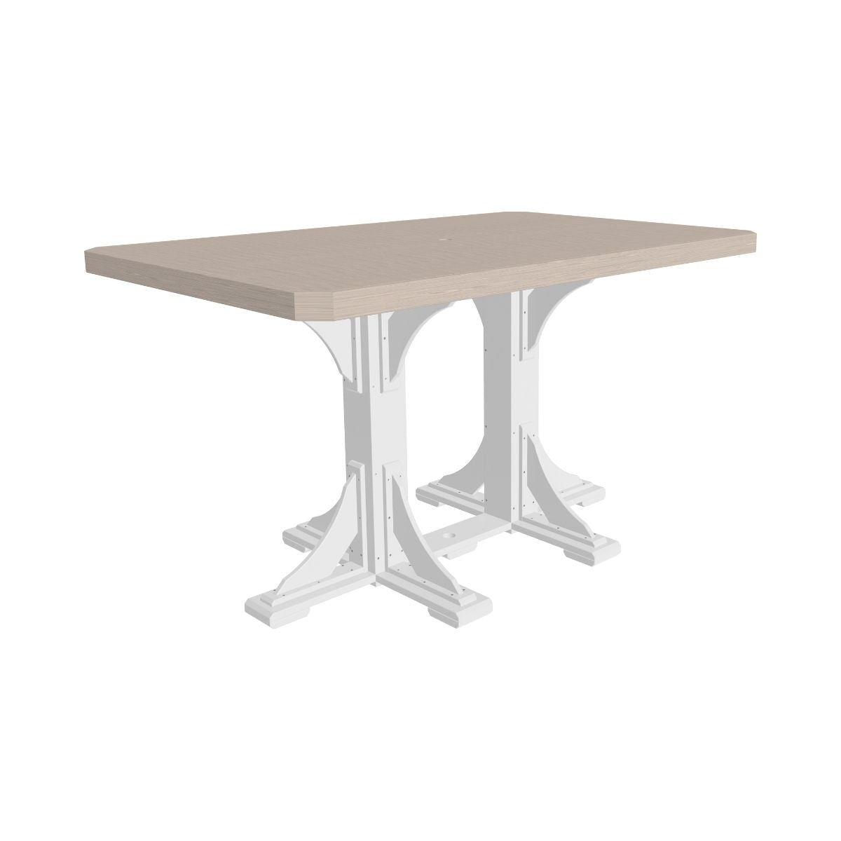 Classic Outdoor Dining Table - 6' Long birch-white Bar Height (42")