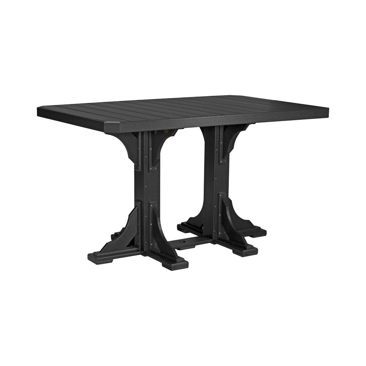 Classic Outdoor Dining Table - 6' Long black Bar Height (42")