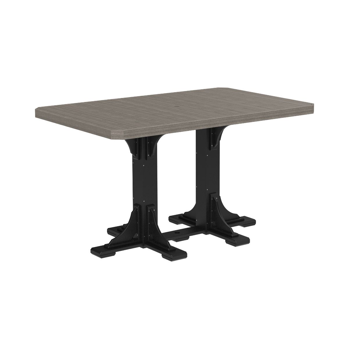 Classic Outdoor Dining Table - 6' Long coastal-gray-black Bar Height (42")