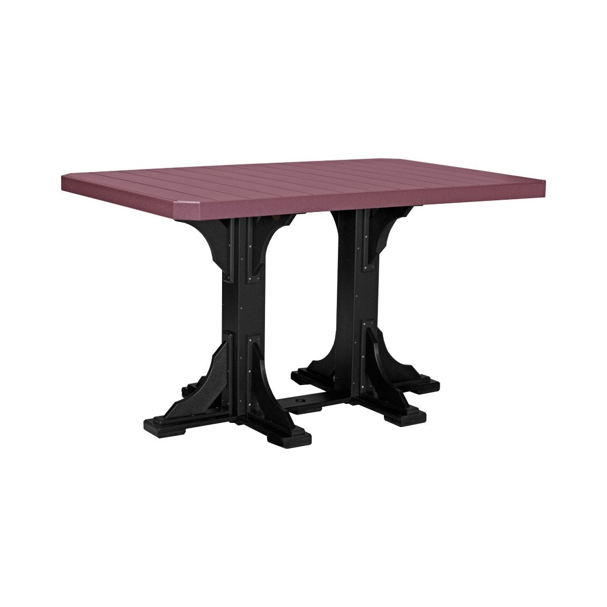 Classic Outdoor Dining Table - 6' Long cherrywood-black Bar Height (42")