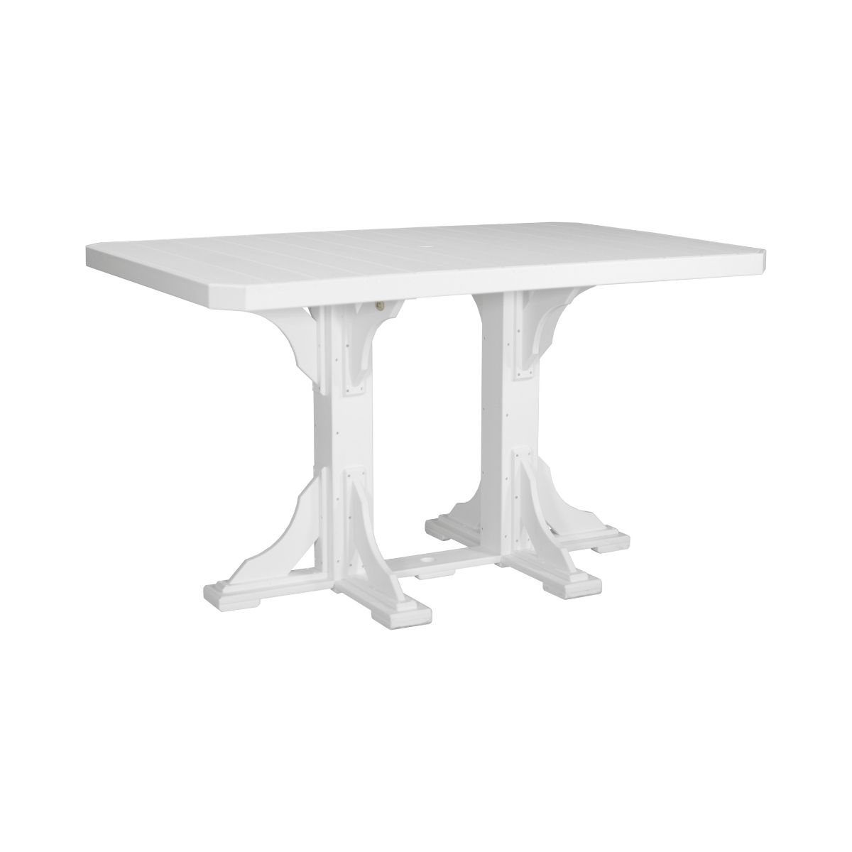 Classic Outdoor Dining Table - 6' Long white Bar Height (42")