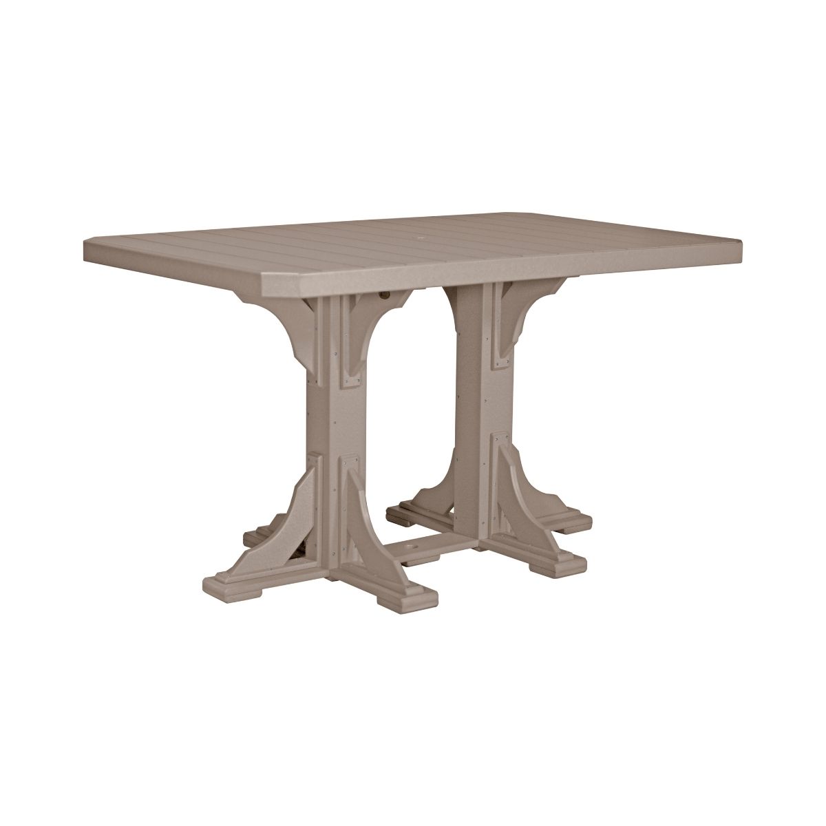 Classic Outdoor Dining Table - 6' Long weatherwood Bar Height (42")