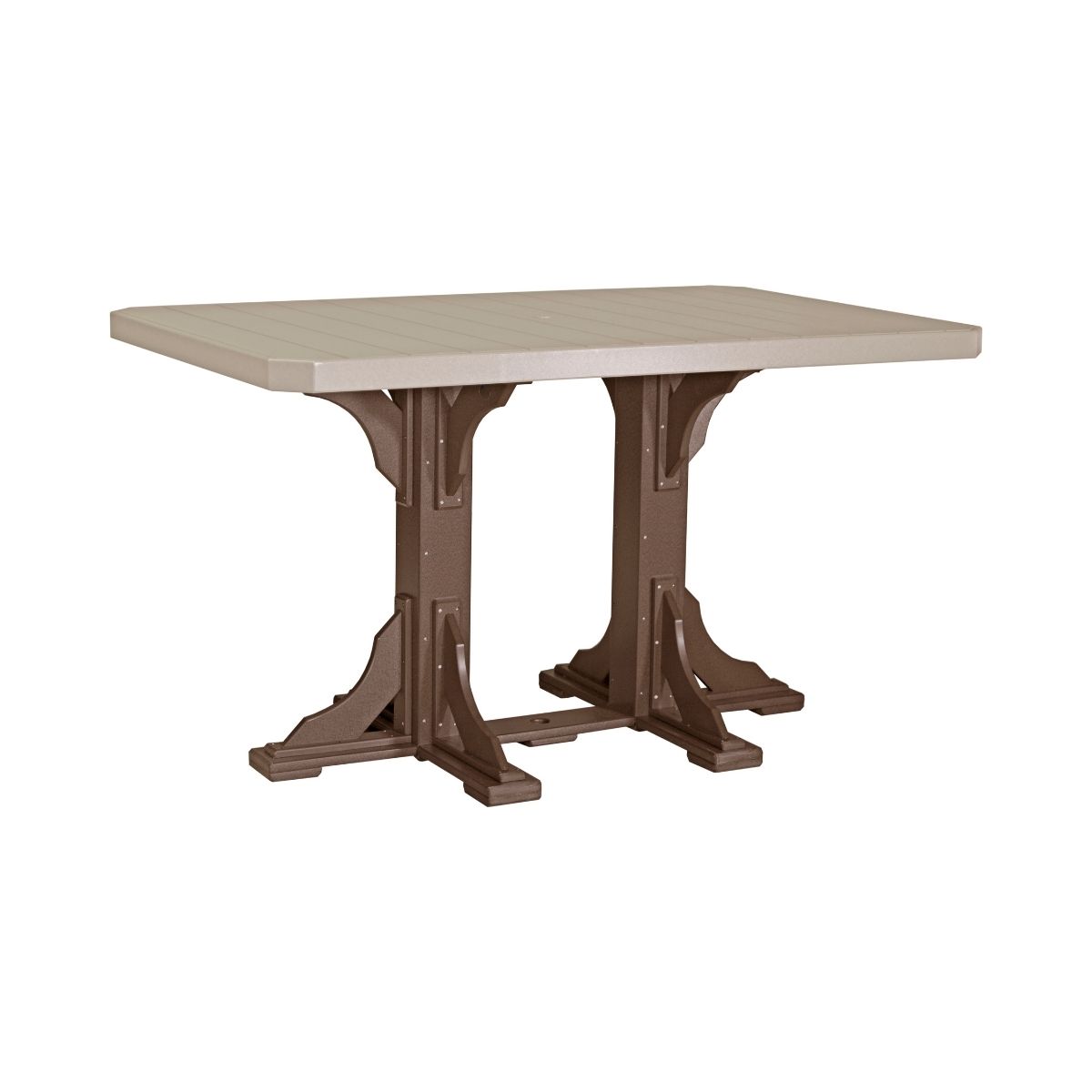 Classic Outdoor Dining Table - 6' Long weatherwood-chestnut-brown Bar Height (42")