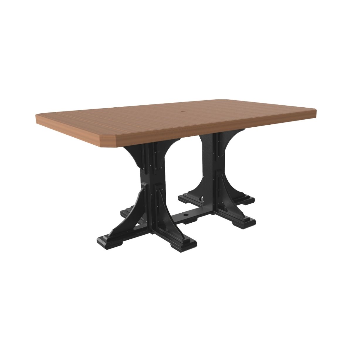 Classic Outdoor Dining Table - 6' Long antique-mahogany-black Counter Height (36")