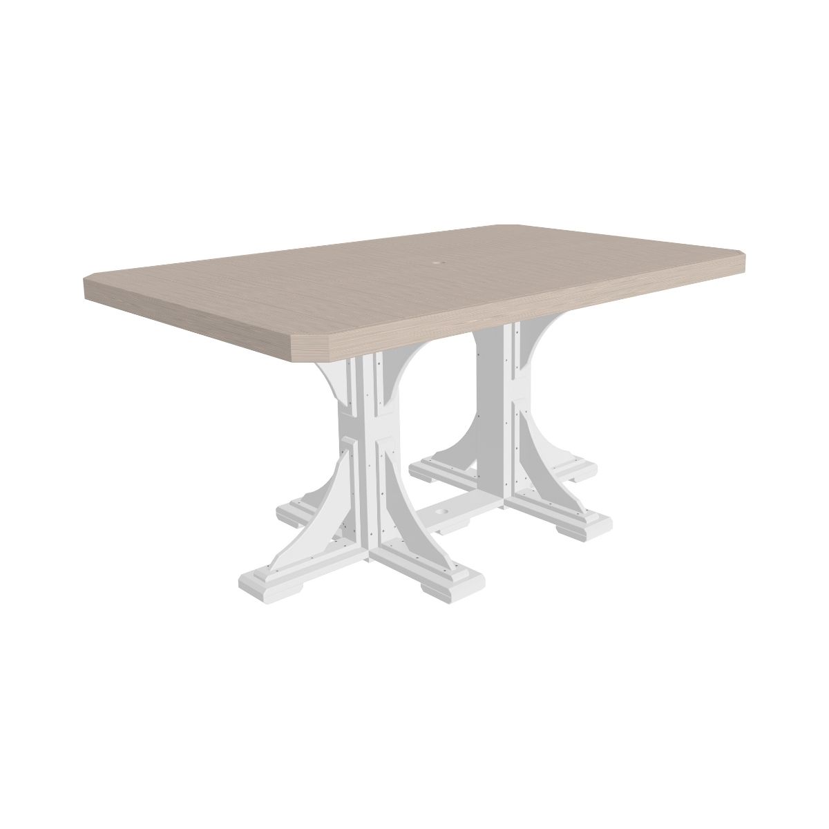 Classic Outdoor Dining Table - 6' Long birch-white Counter Height (36")