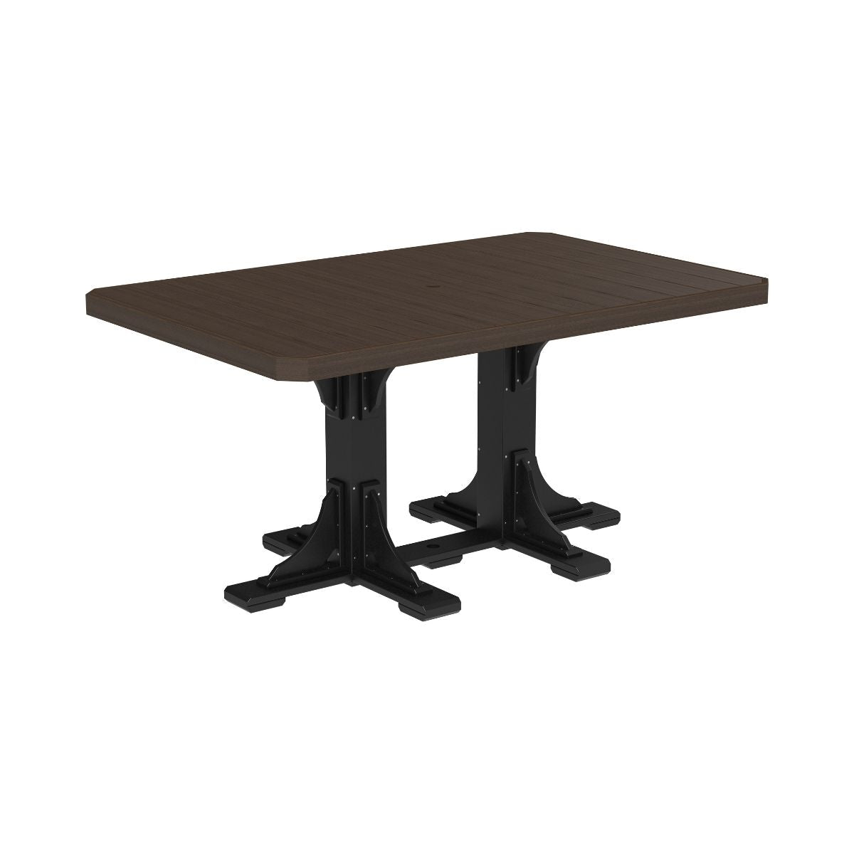 Classic Outdoor Dining Table - 6' Long brazillian-black-walnut Counter Height (36")