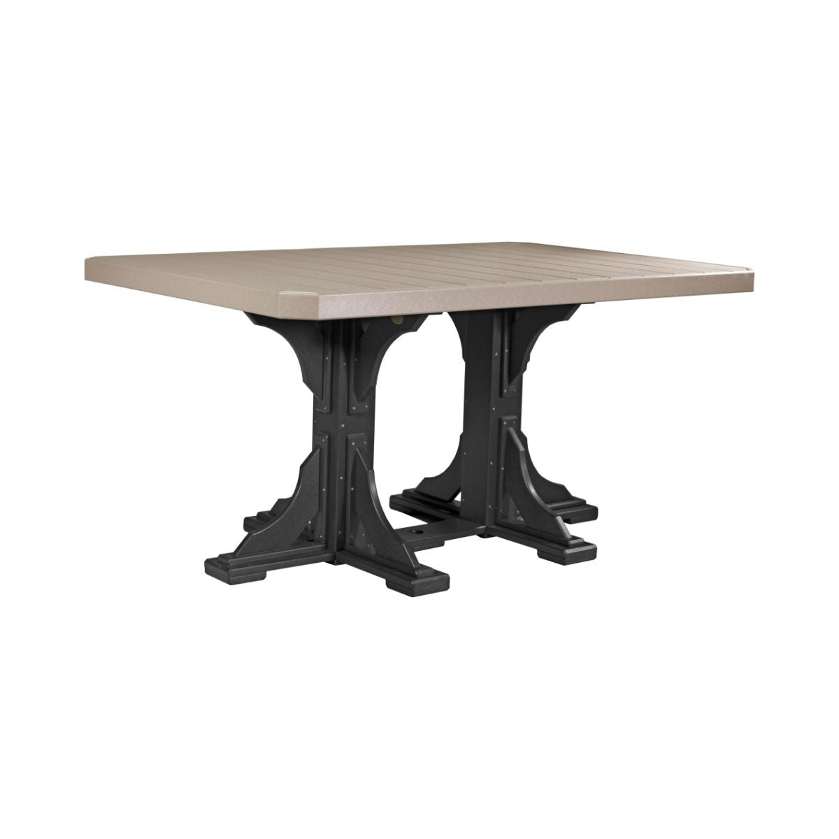 Classic Outdoor Dining Table - 6' Long weatherwood-black Counter Height (36")