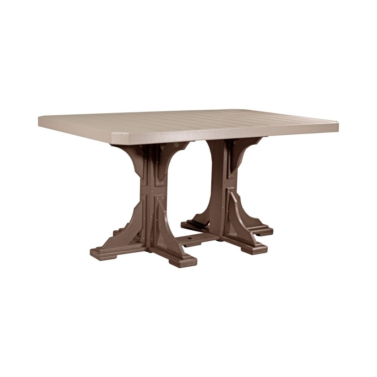 Classic Outdoor Dining Table - 6' Long weatherwood-chestnut-brown Counter Height (36")