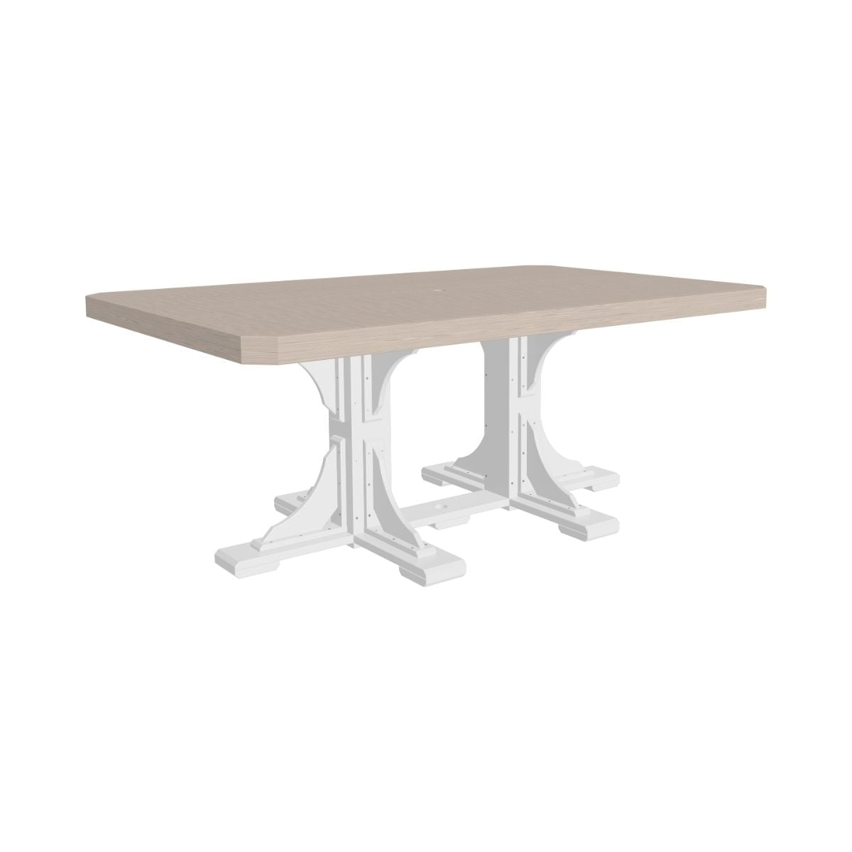 Classic Outdoor Dining Table - 6' Long birch-white Dining Height (30")