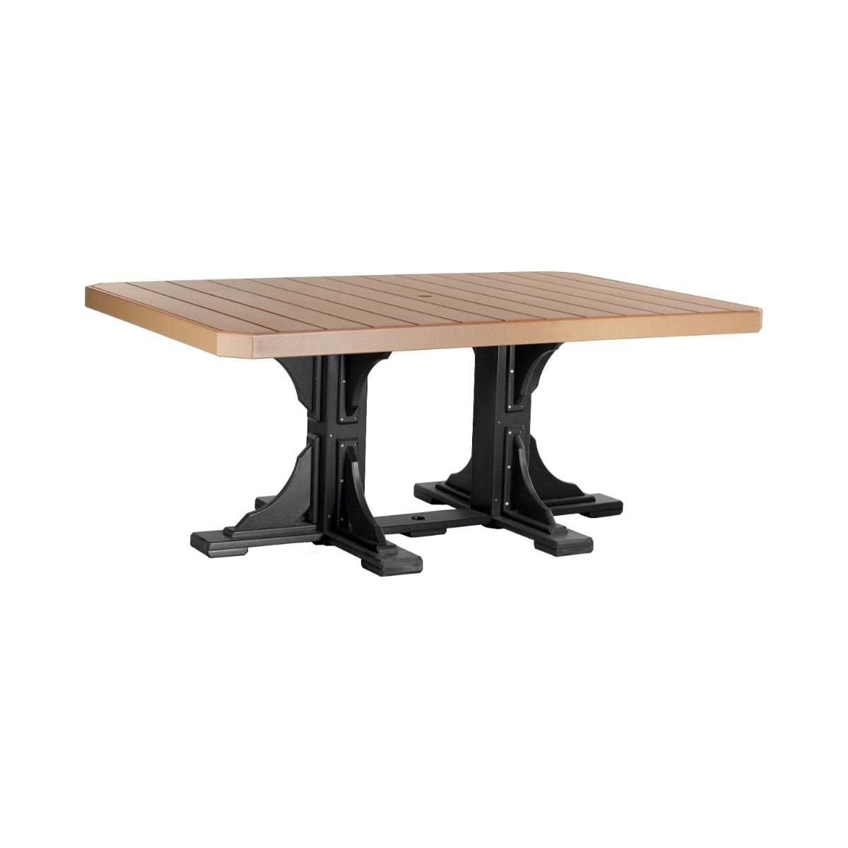 Classic Outdoor Dining Table - 6' Long cedar-black Dining Height (30")