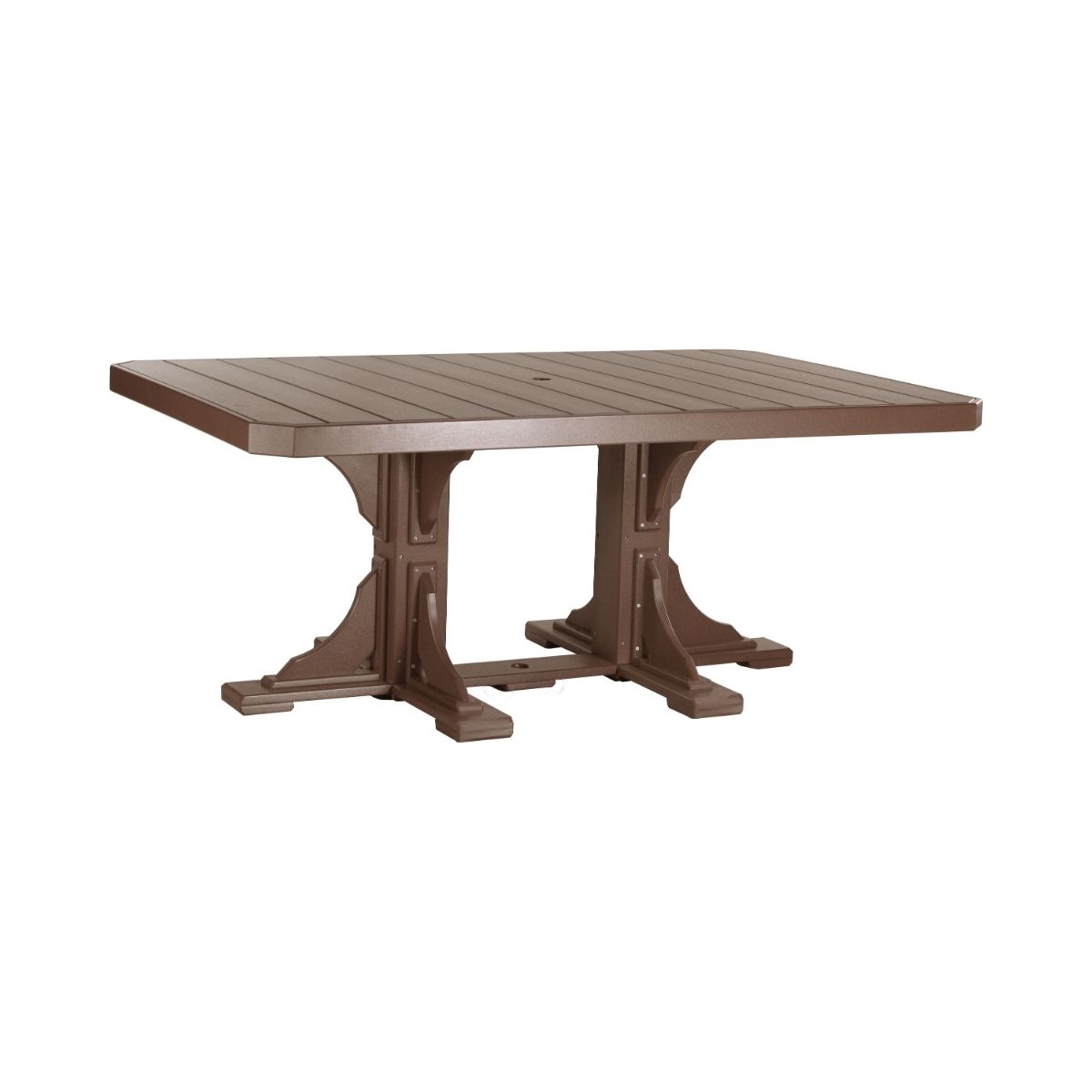 Classic Outdoor Dining Table - 6' Long chestnut-brown Dining Height (30")