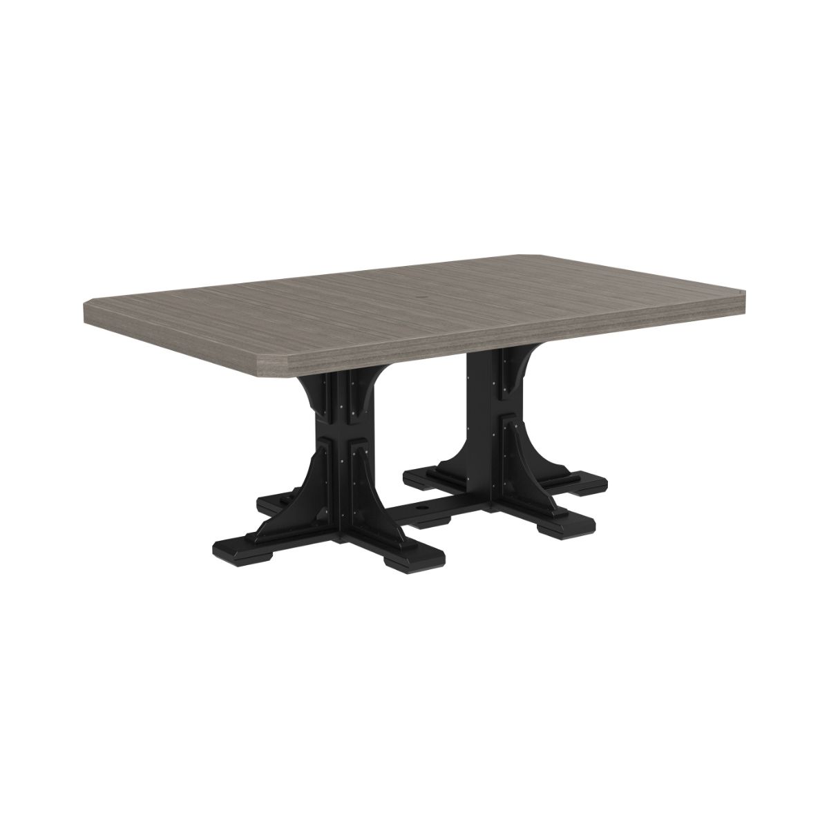 Classic Outdoor Dining Table - 6' Long coastal-gray-black Dining Height (30")