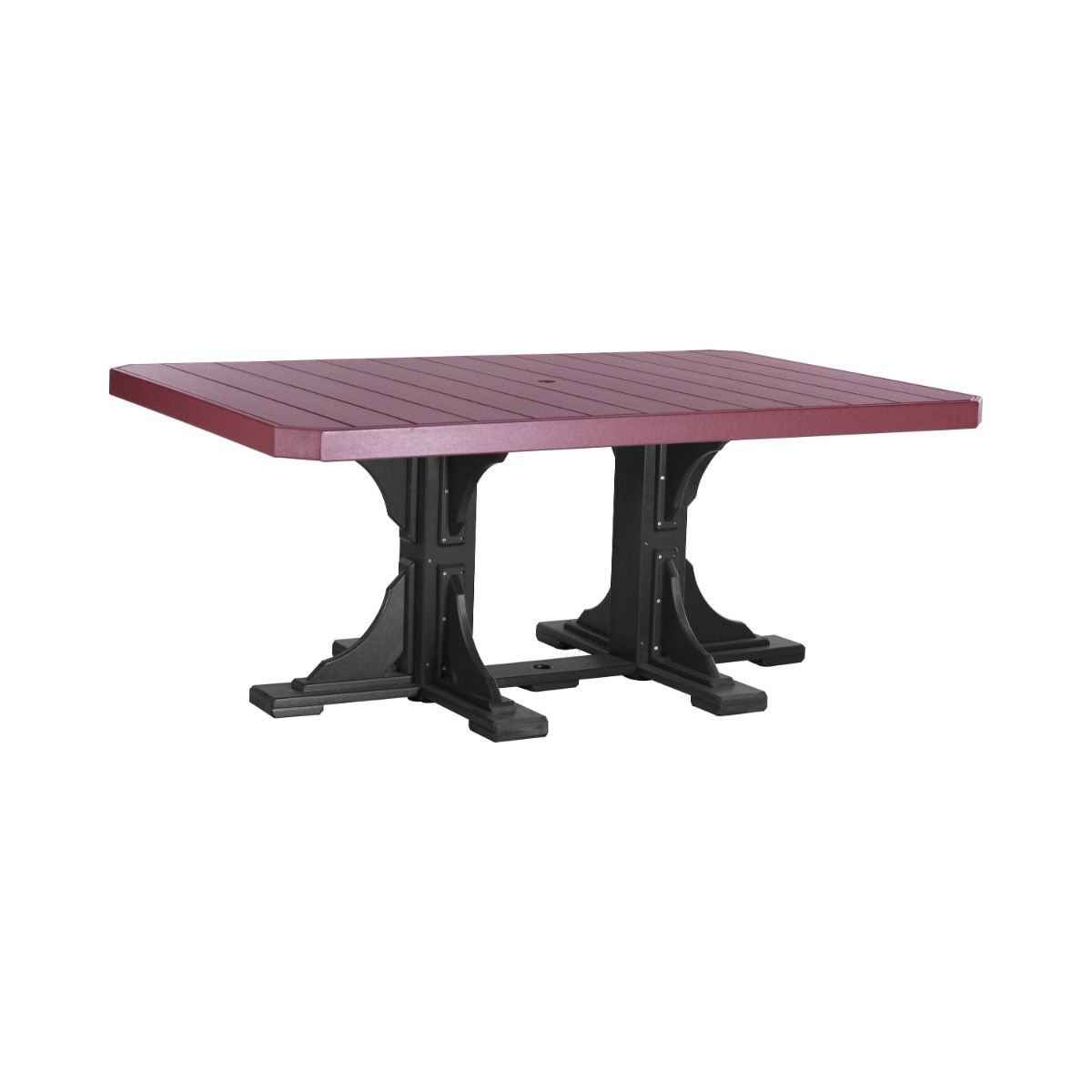 Classic Outdoor Dining Table - 6' Long cherrywood-black Dining Height (30")