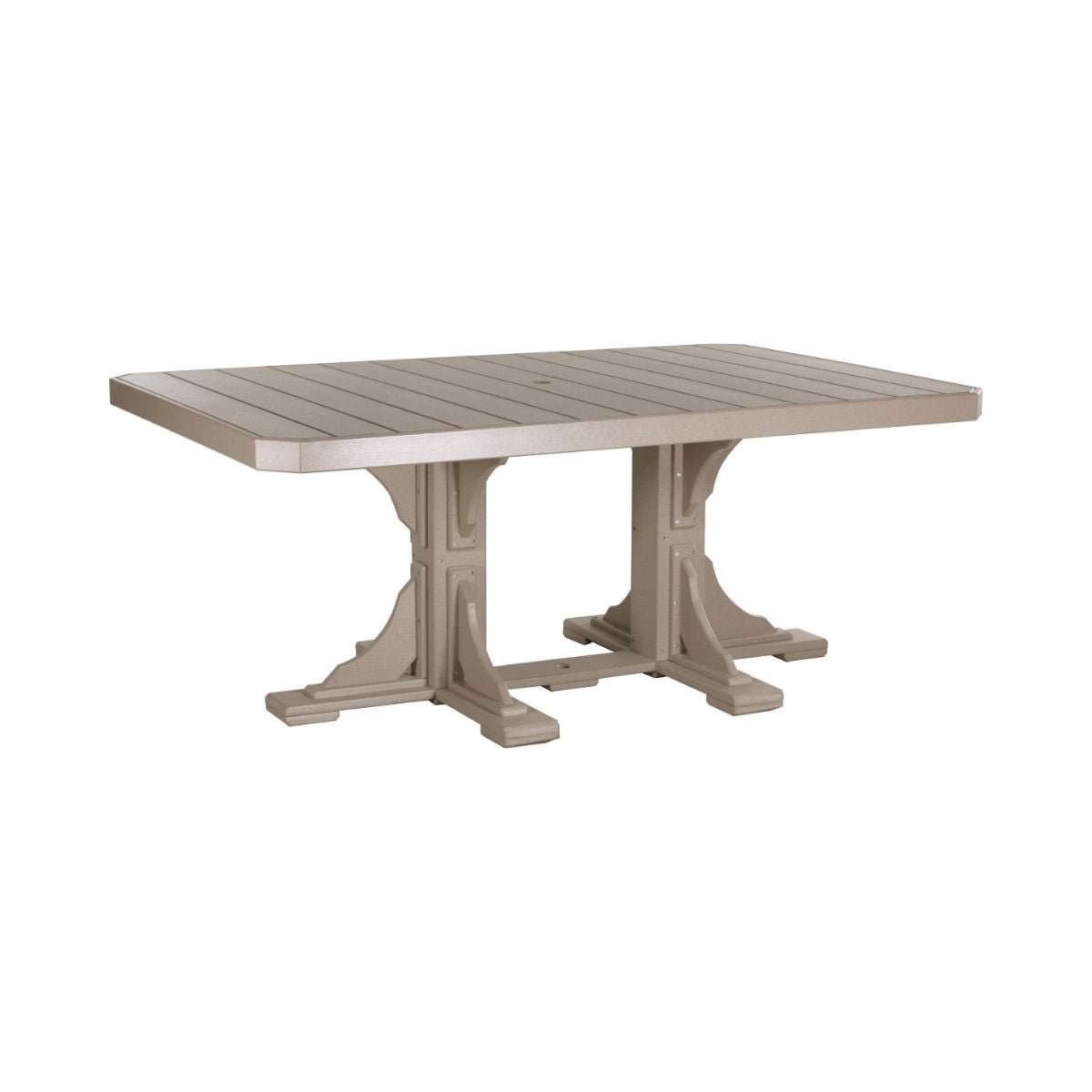 Classic Outdoor Dining Table - 6' Long weatherwood Dining Height (30")