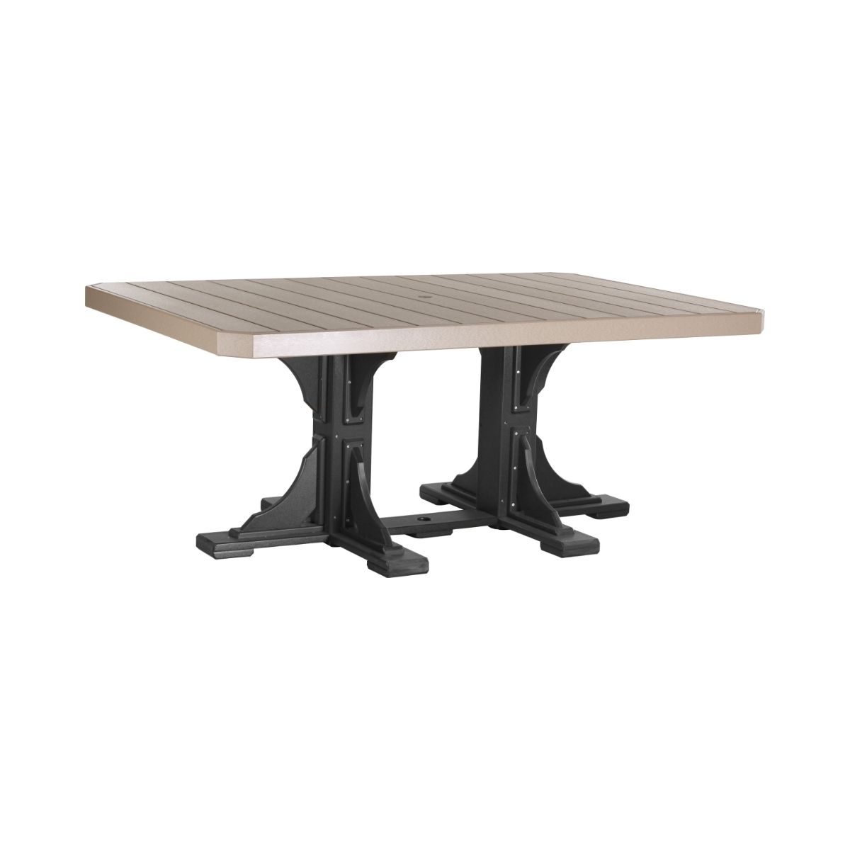 Classic Outdoor Dining Table - 6' Long weatherwood-black Dining Height (30")