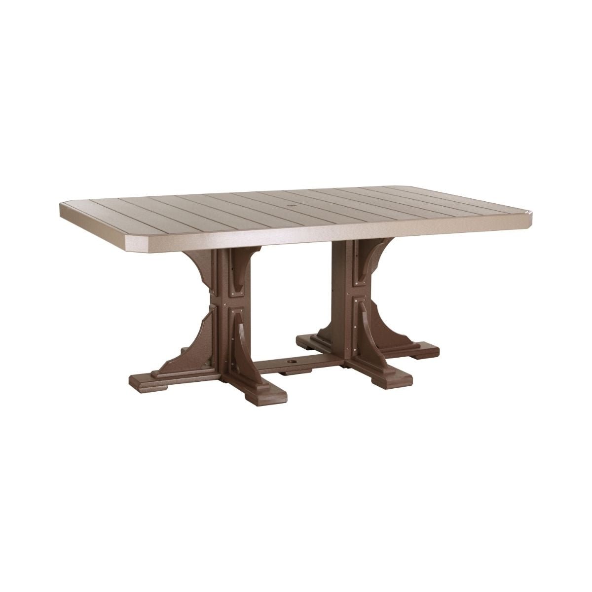 Classic Outdoor Dining Table - 6' Long weatherwood-chestnut-brown Dining Height (30")