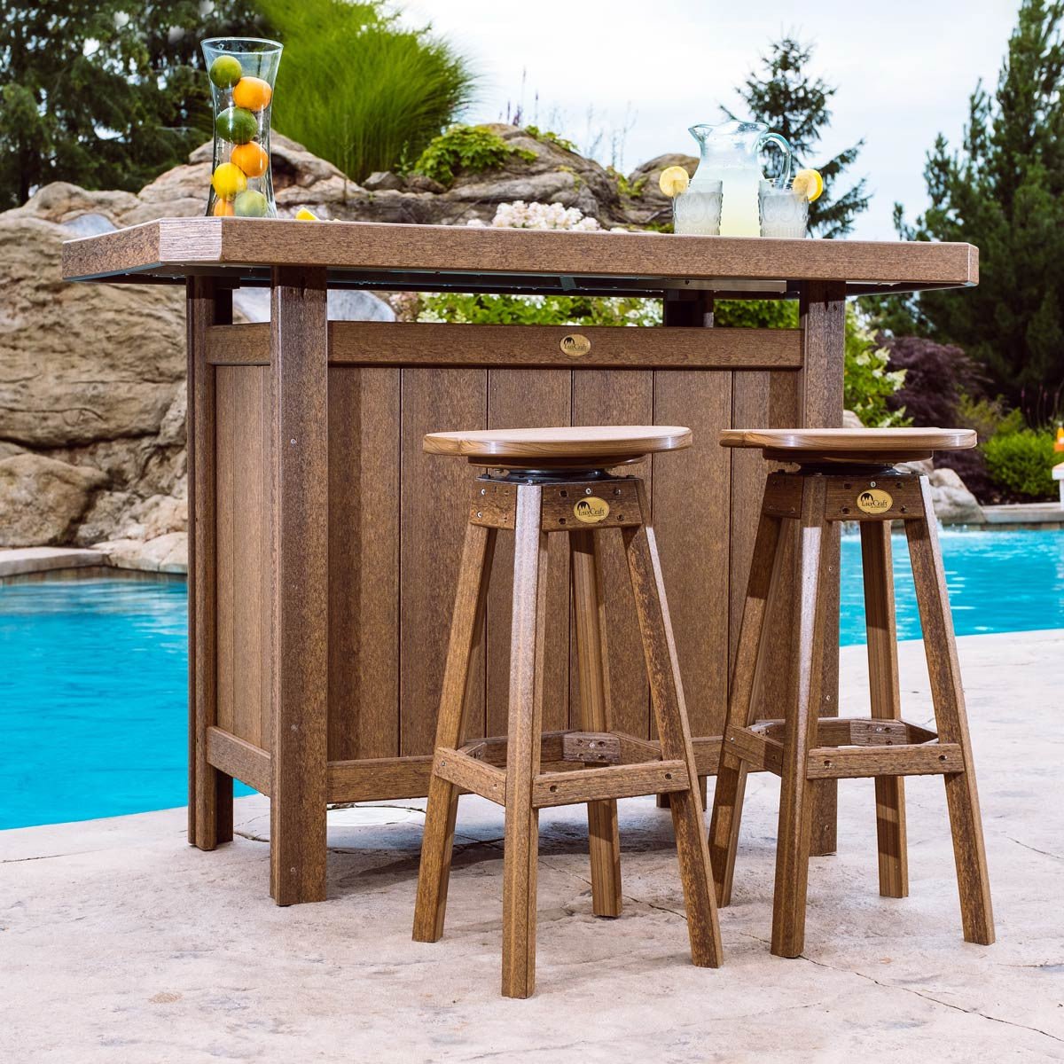 Classic Patio Bar Stool antique-mahogany