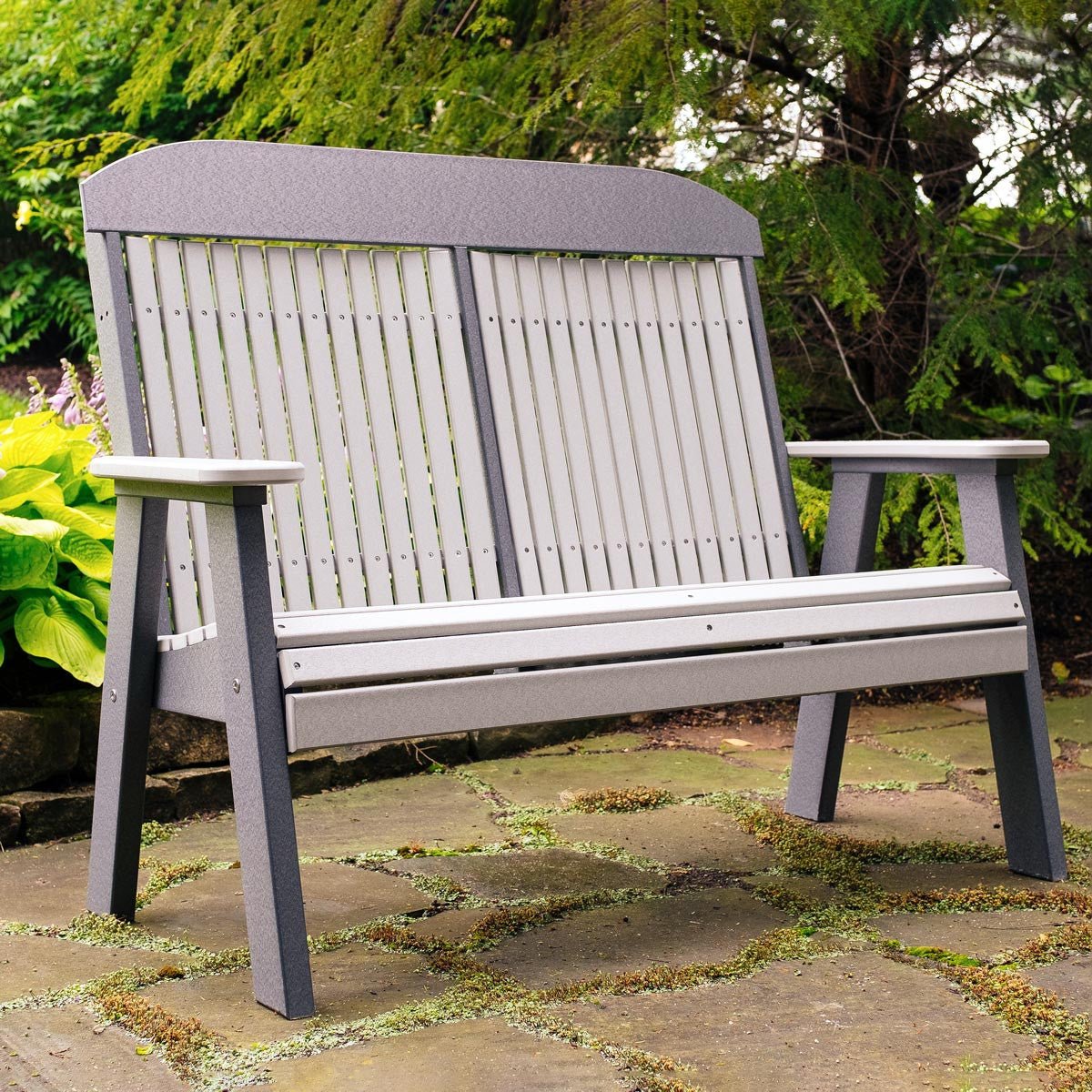 Classic Patio & Garden Bench - 4' Wide antique-mahogany