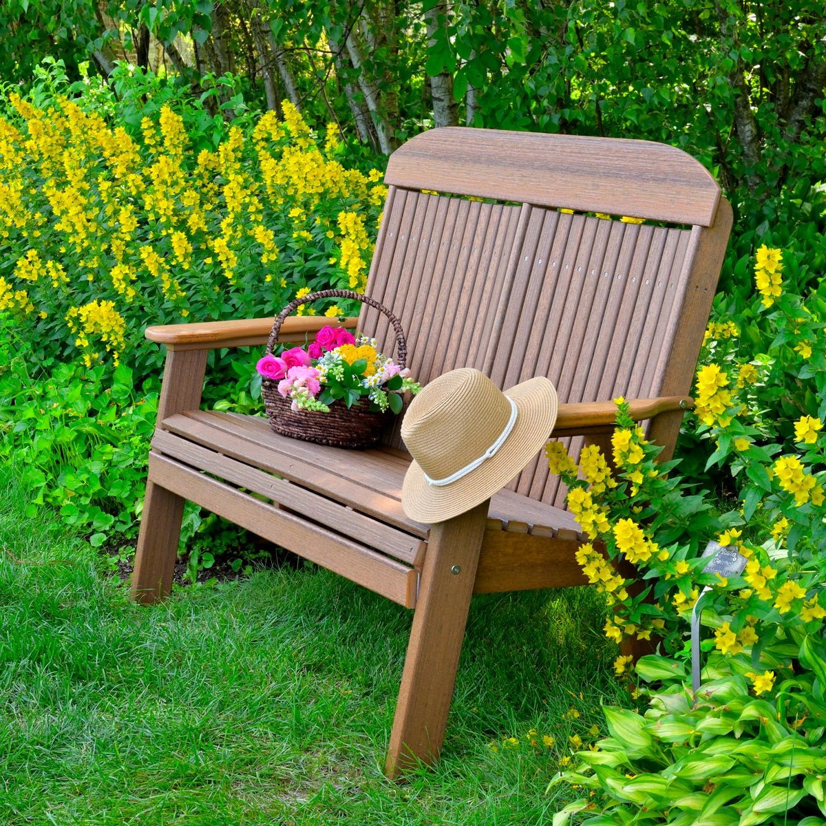 Classic Patio & Garden Bench - 4' Wide antique-mahogany