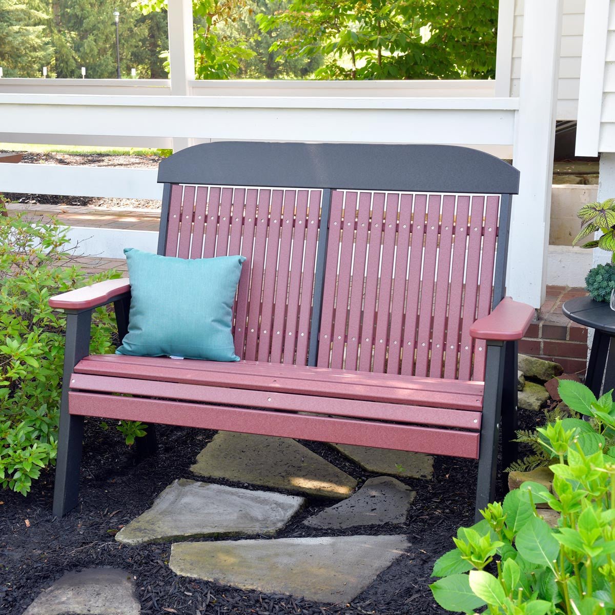 Classic Patio & Garden Bench - 4' Wide antique-mahogany