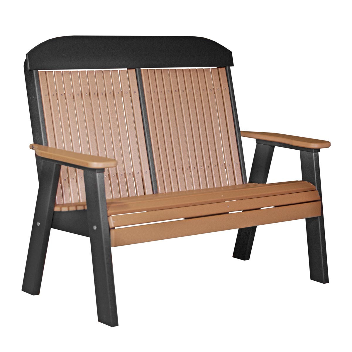 Classic Patio & Garden Bench - 4' Wide cedar-black