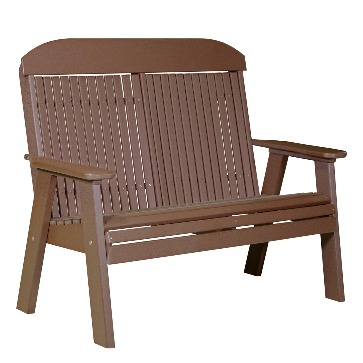 Classic Patio & Garden Bench - 4' Wide chestnut-brown