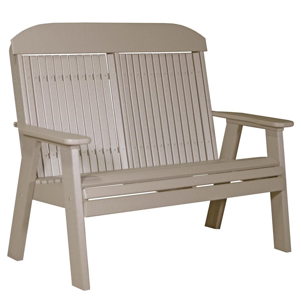 Classic Patio & Garden Bench - 4' Wide weatherwood