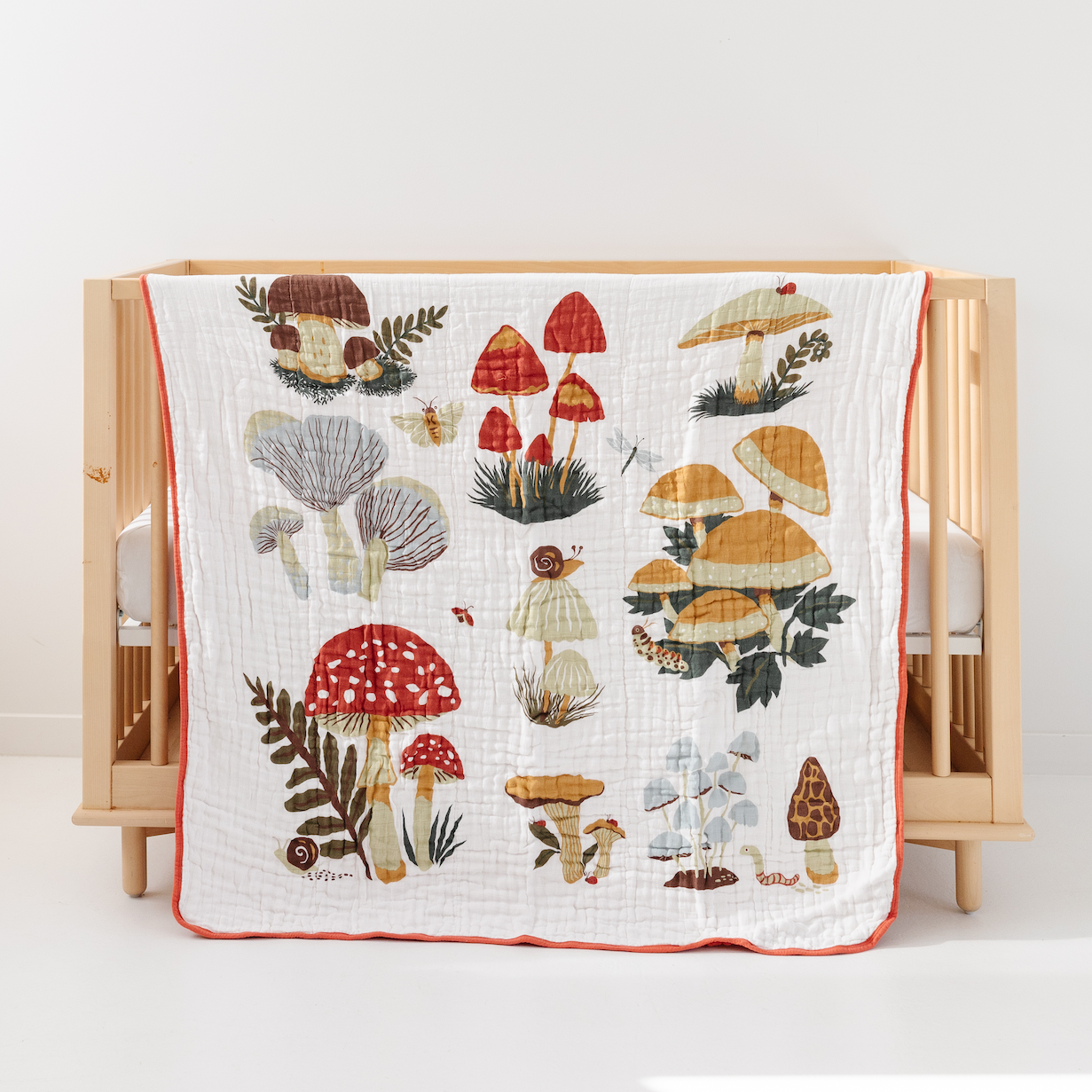 Mushroom Quilt - Cotton Muslin Blanket