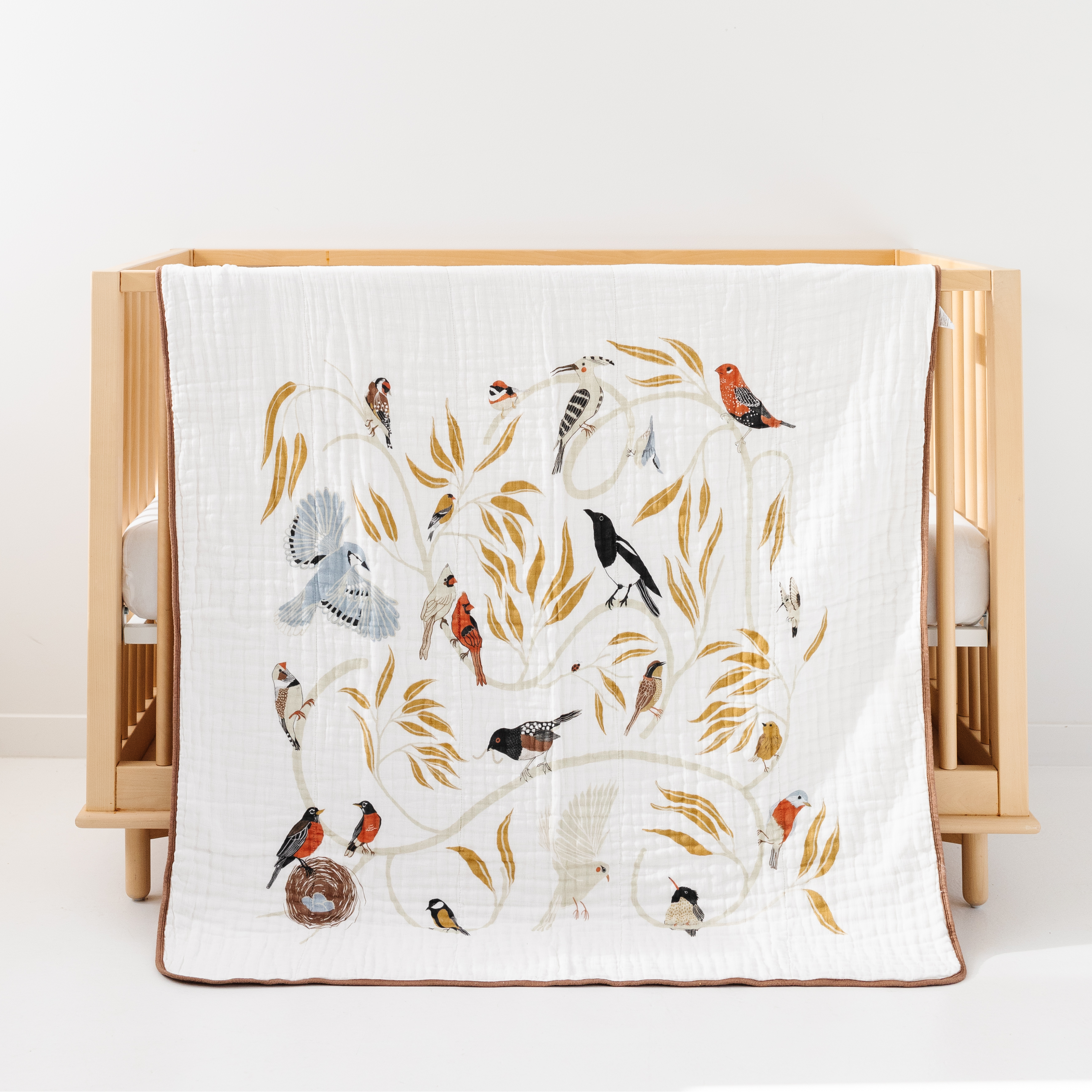 For the Birds Quilt - Cotton Muslin Blanket