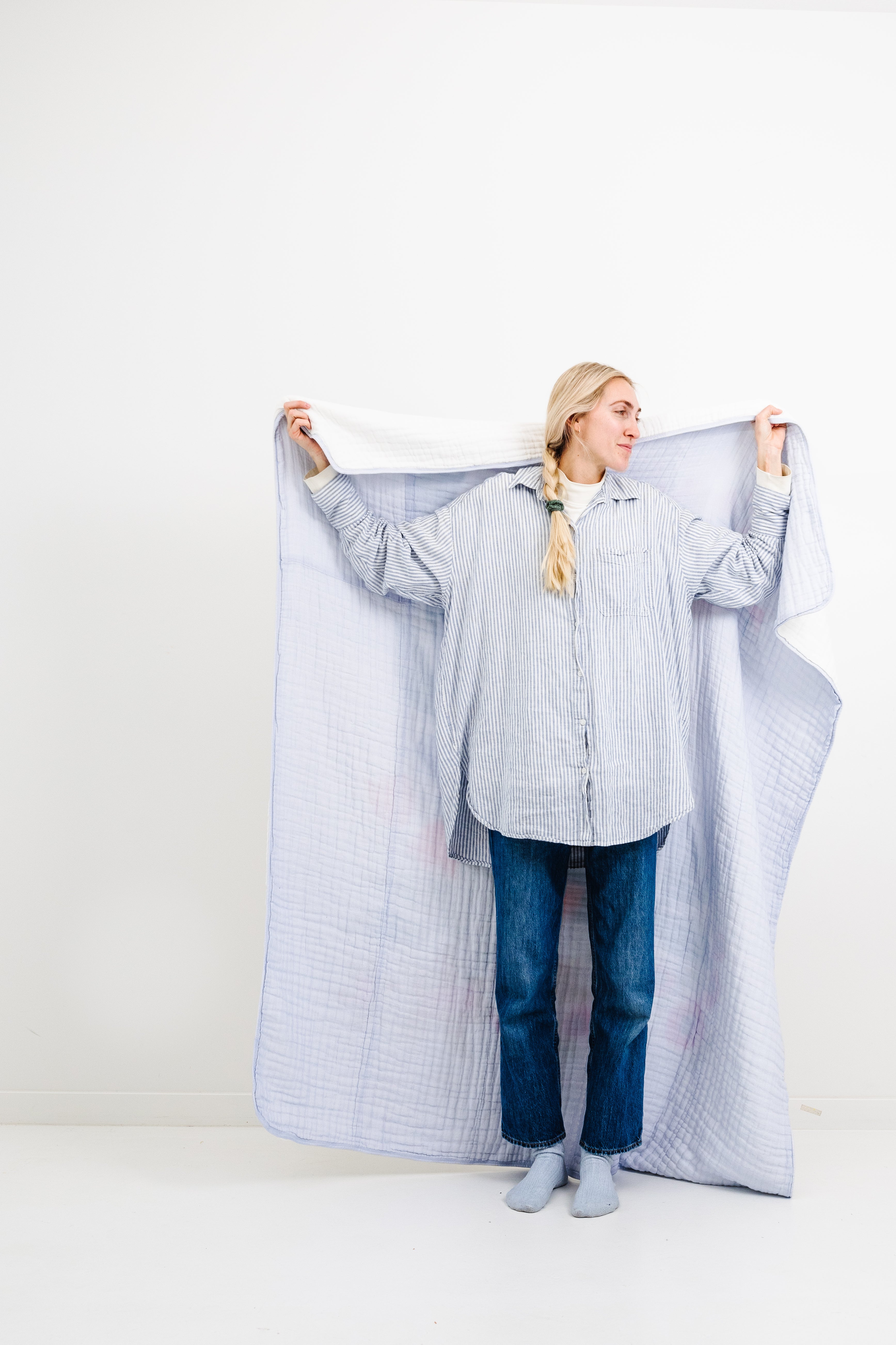 Cottage Garden Reversible Cotton Muslin Throw Blanket