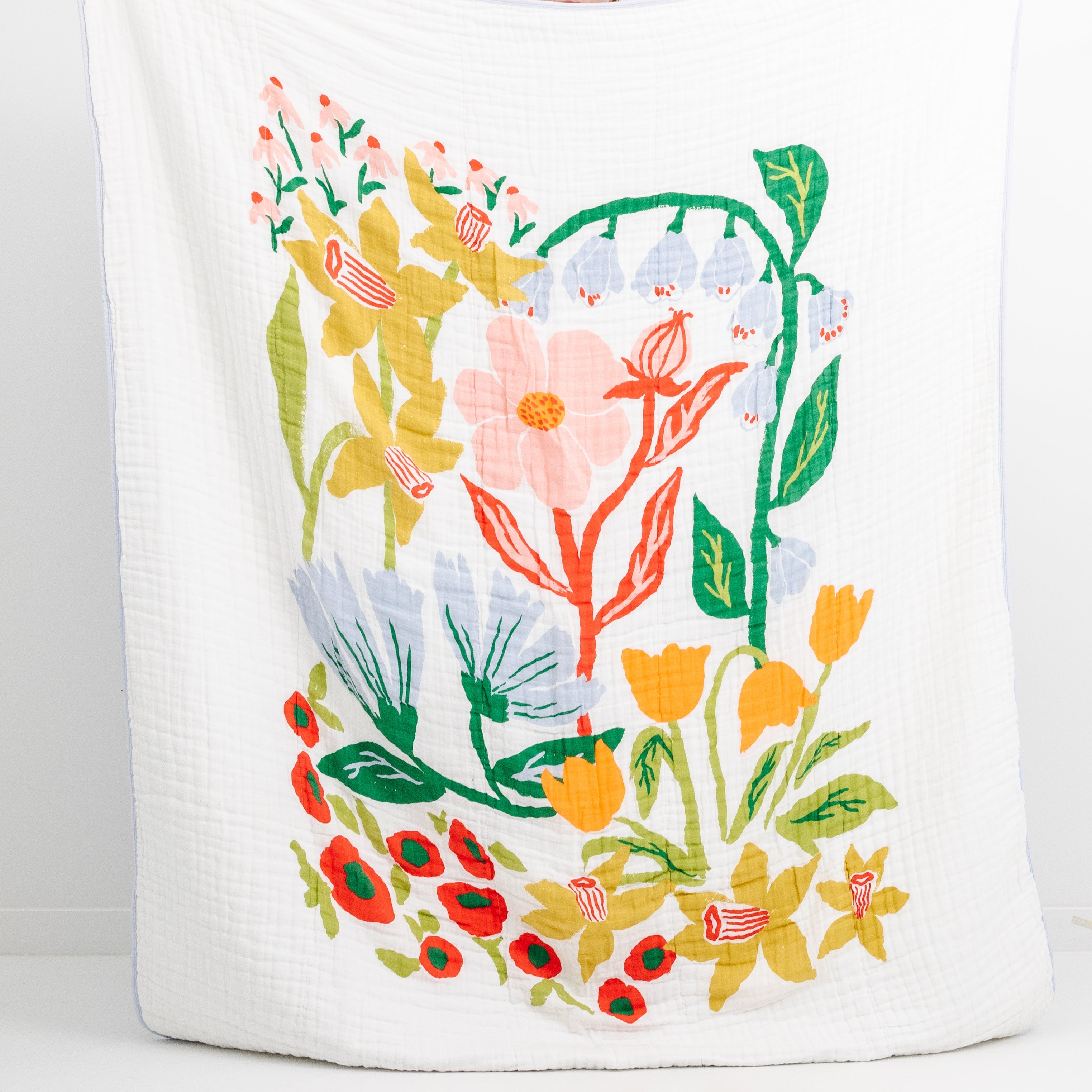 Cottage Garden Reversible Cotton Muslin Throw Blanket
