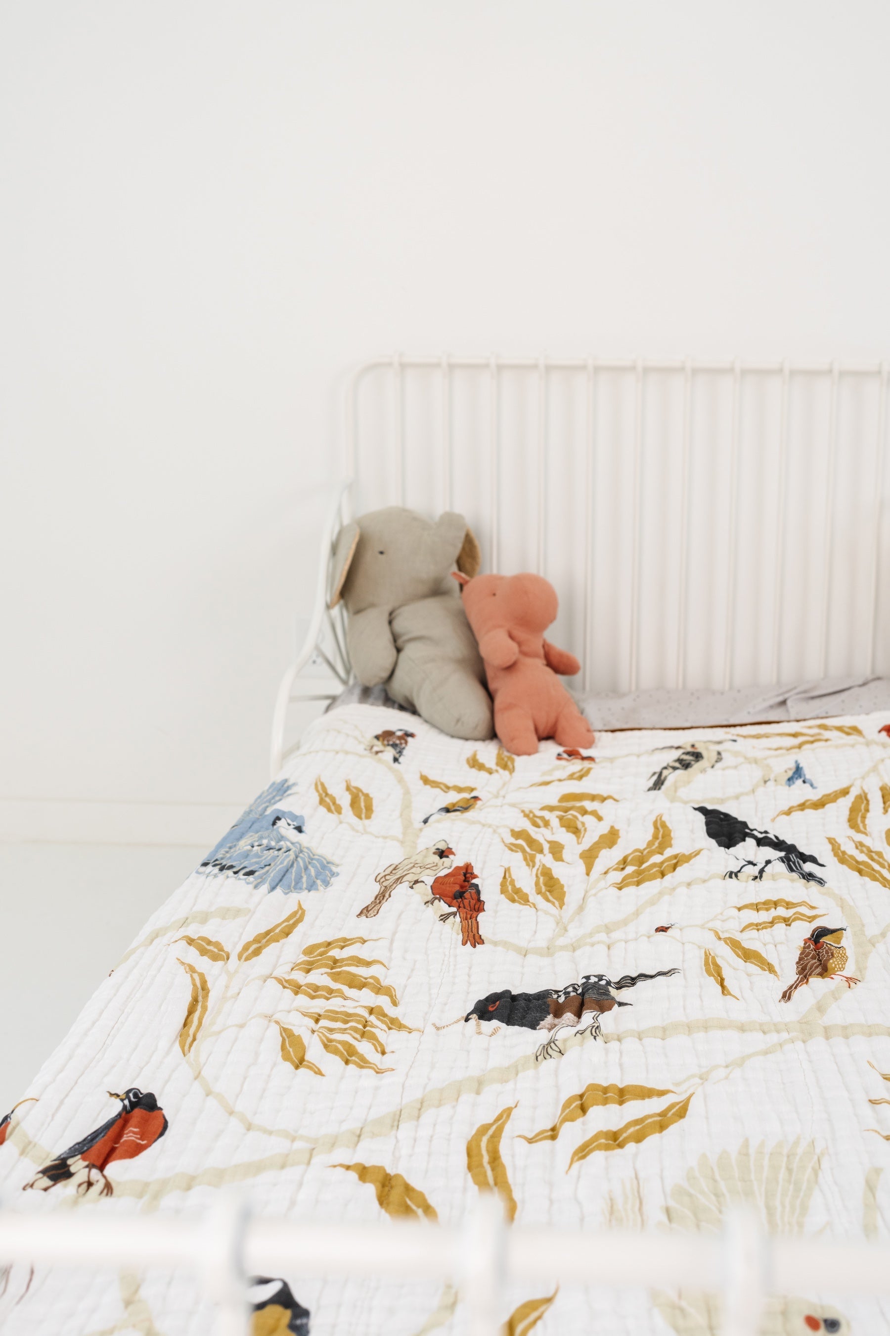 For the Birds Reversible Cotton Muslin Throw Blanket