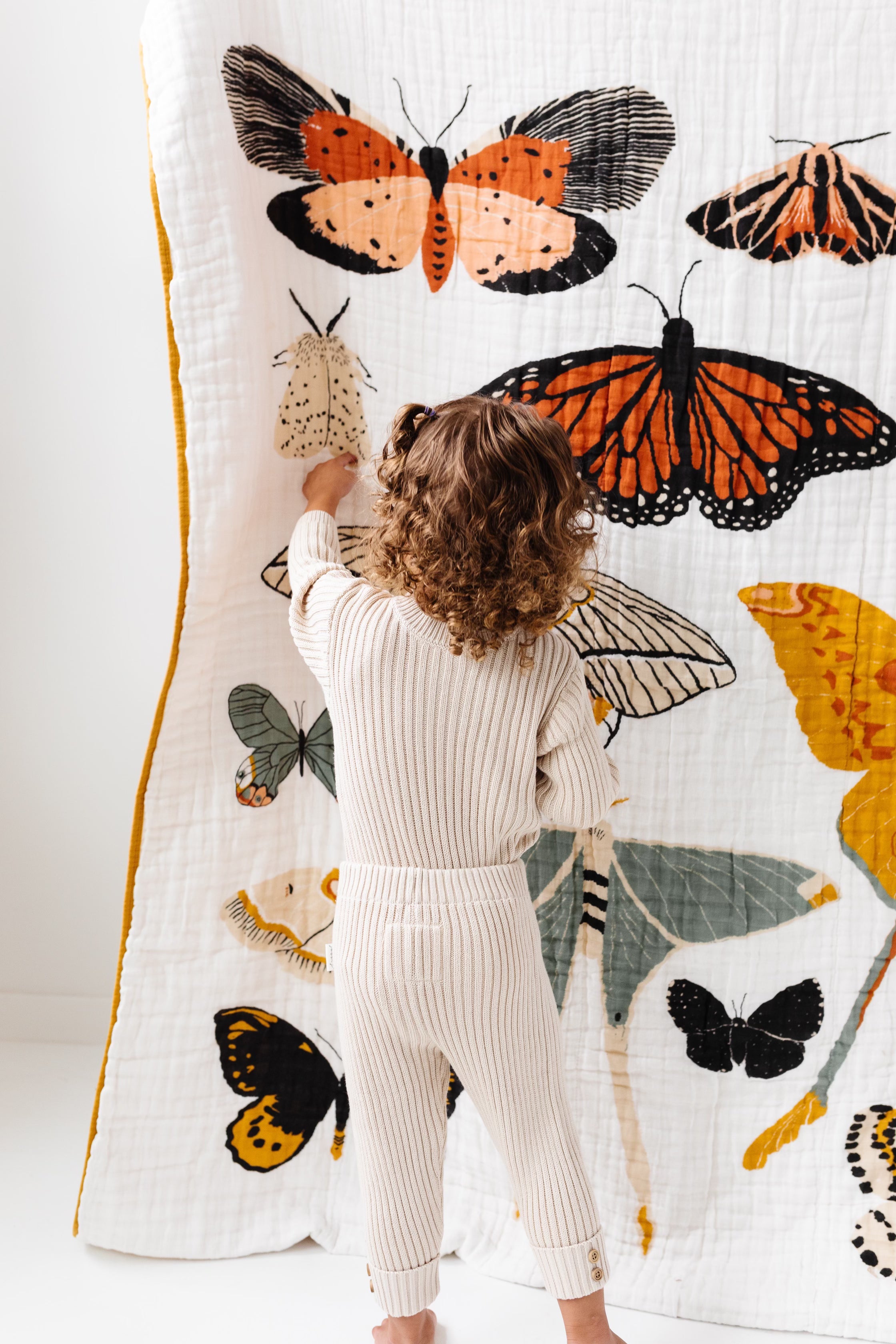 Butterfly Collector Reversible Cotton Muslin Throw Blanket