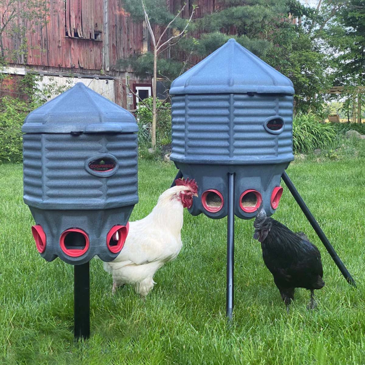 CoopWorx Silo Chicken Feeder - 40 lbs Single Post