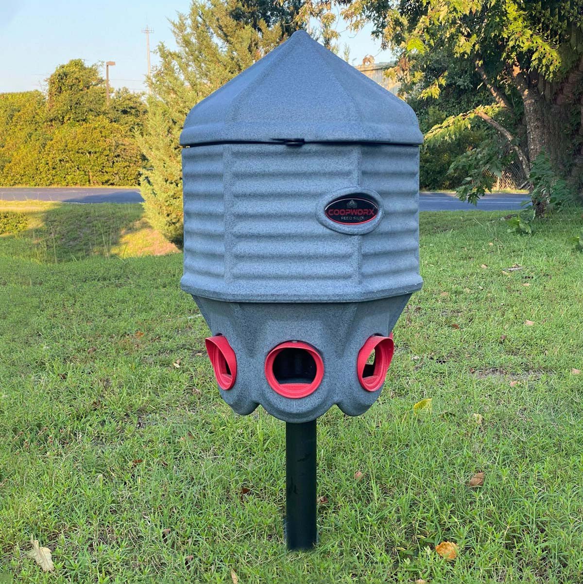 CoopWorx Silo Chicken Feeder - 40 lbs Single Post