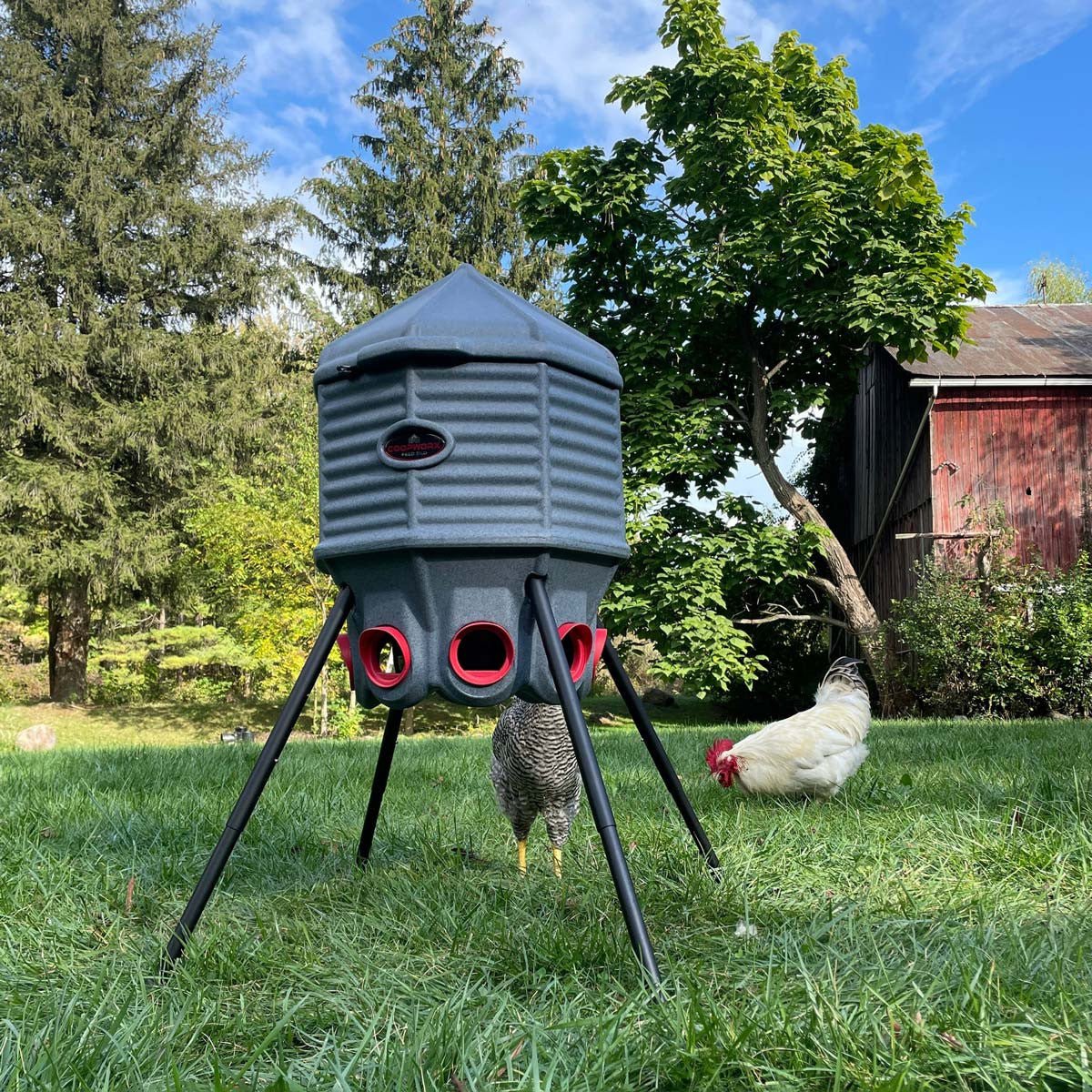 CoopWorx Silo Chicken Feeder - 80 lbs Single Post option3