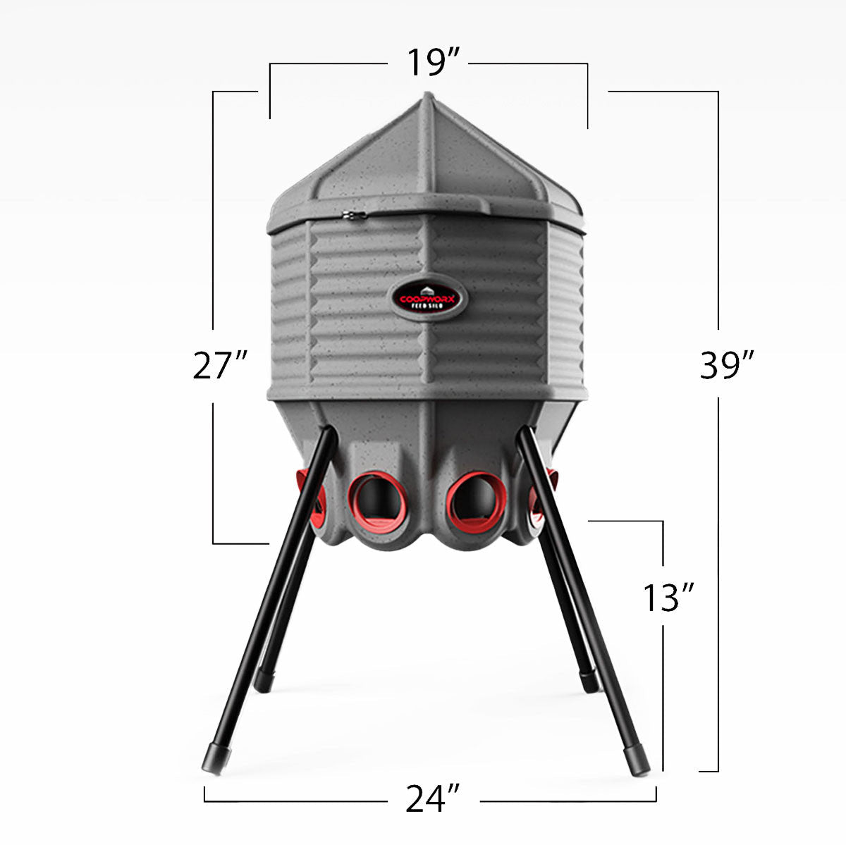 CoopWorx Silo Chicken Feeder - 80 lbs Single Post option3