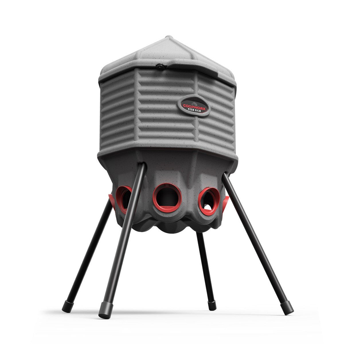 CoopWorx Silo Chicken Feeder - 80 lbs Single Post option3